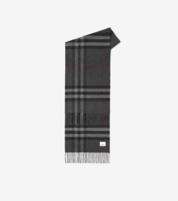 チェック カシミアスカーフ (チャコール) | Burberry®公式サイト