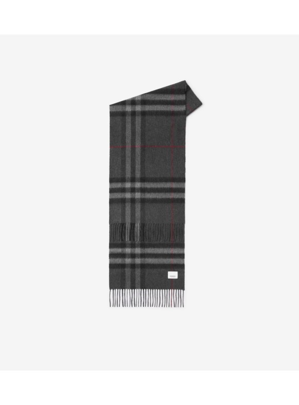 Check Cashmere Scarf in Grey | Burberry® Official