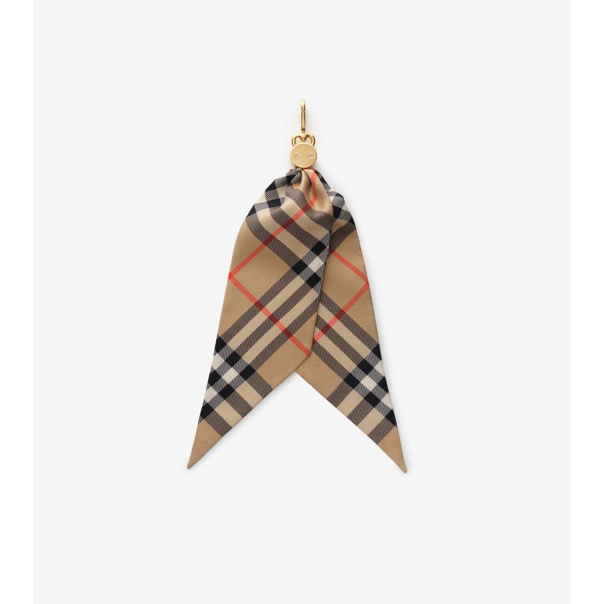  Check Silk Scarf Charm