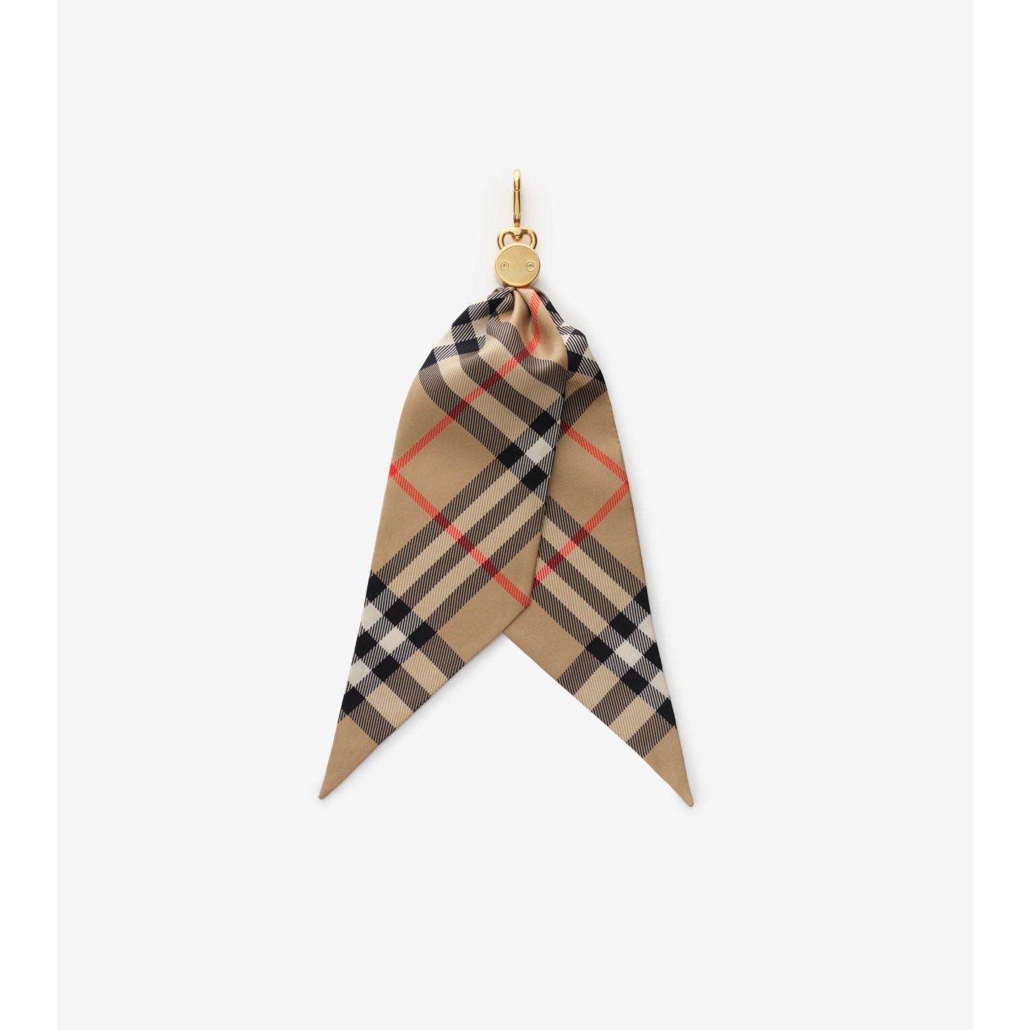 Check Silk Scarf Charm