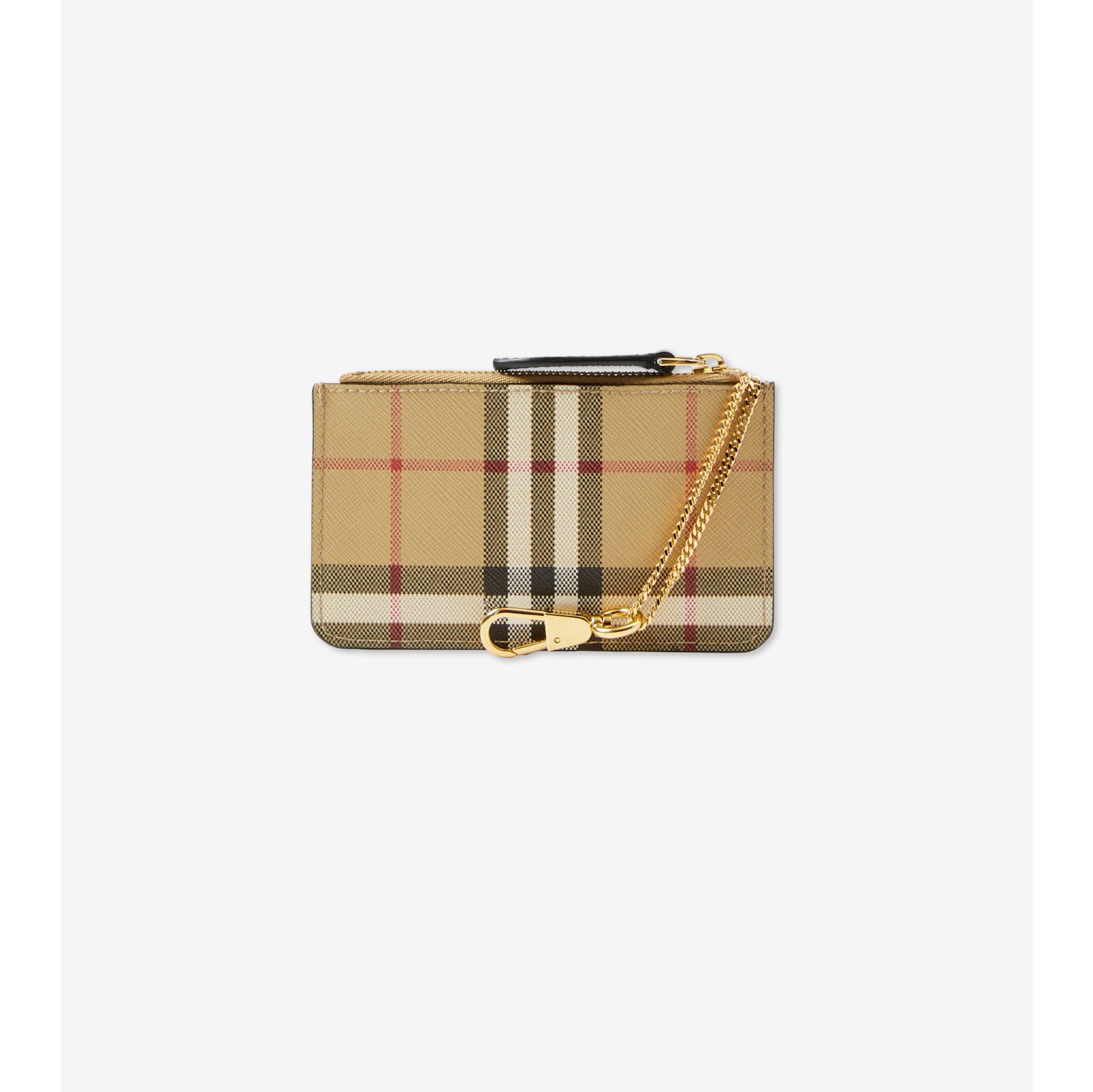 Check Strap Coin Case in Archive beige Women Burberry Official