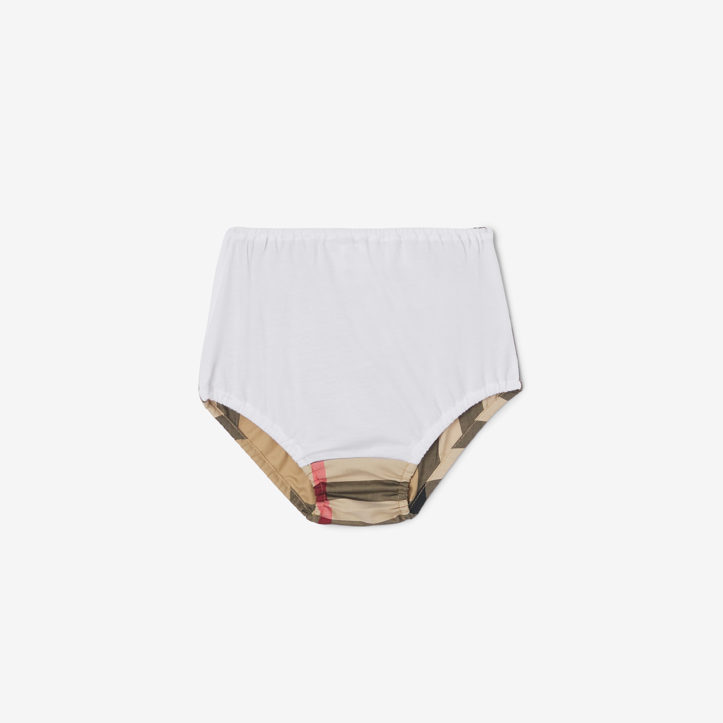 Vestito e pantaloncini bloomer in cotone con pannelli tartan (Bianco) - Bambini | Sito ufficiale Burberry® - 3