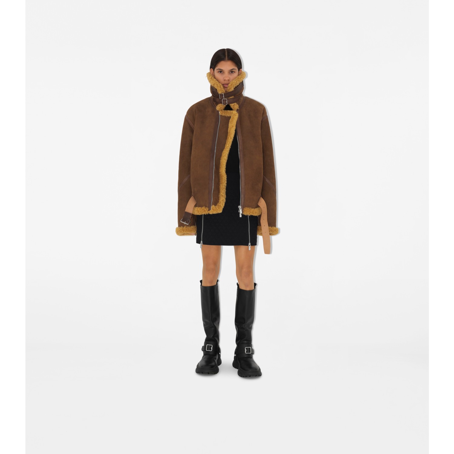 Jaqueta aviador de shearling