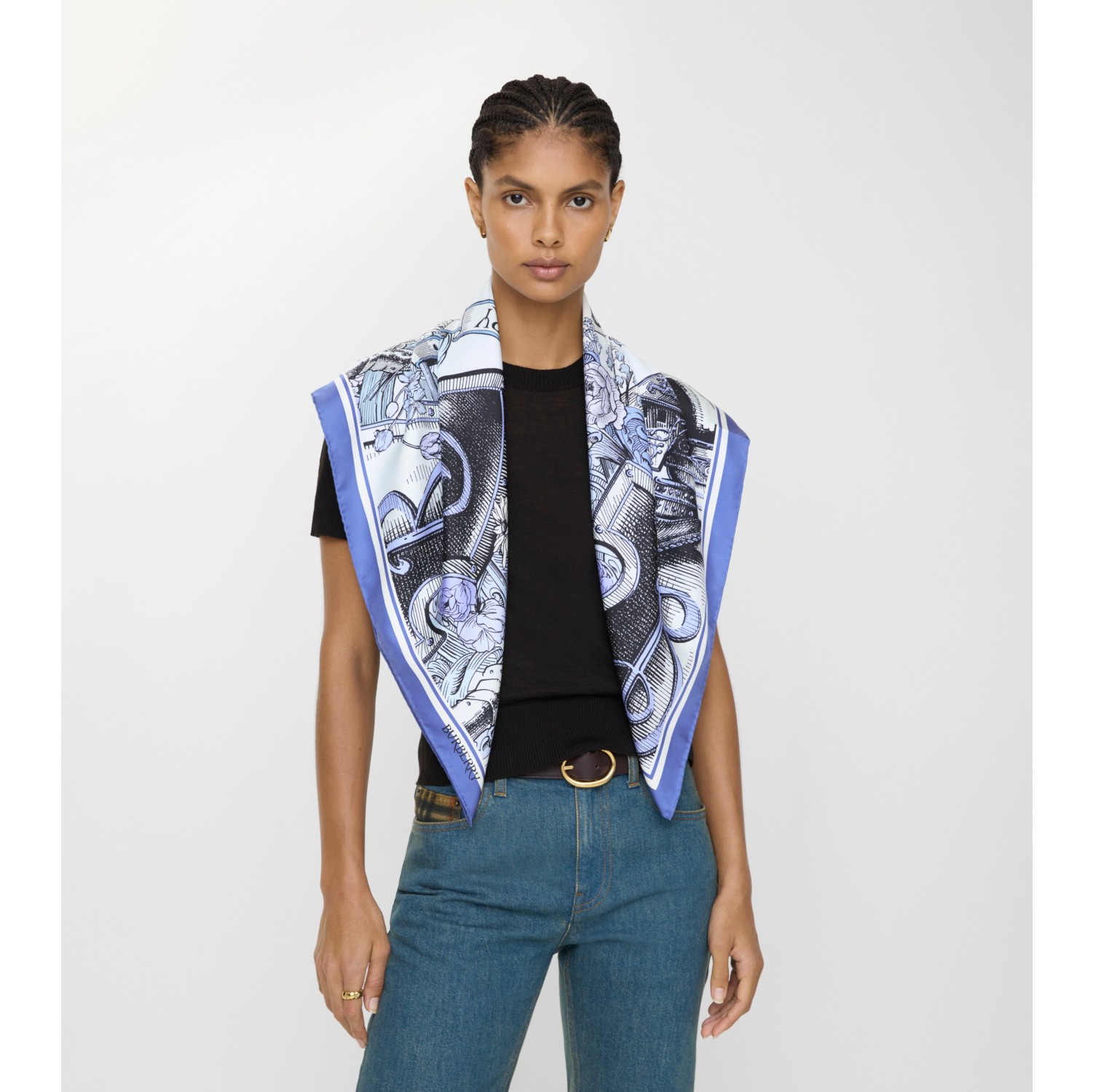 Etched Knight Silk Scarf