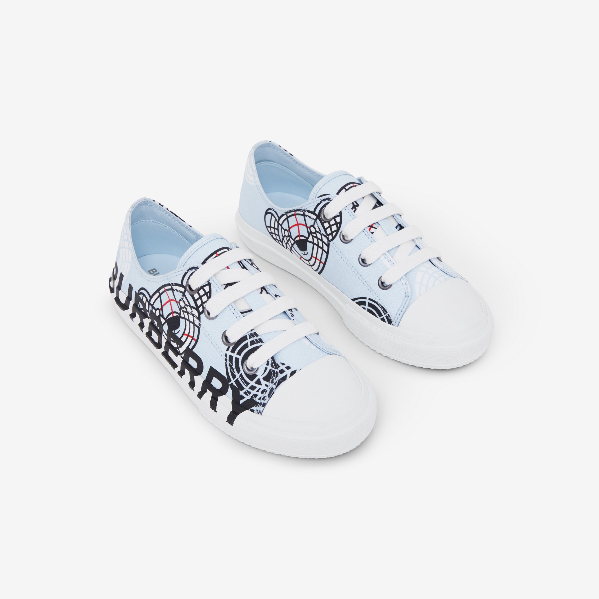 Sneakers en gabardine de coton à imprimé montage (Bleu Pâle) - Enfant | Site officiel Burberry® - 2