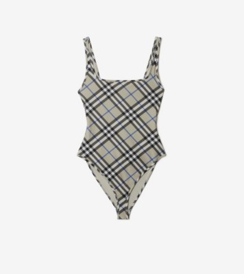 Maillot de bain Check Lichen Femme Nylon Site officiel Burberry