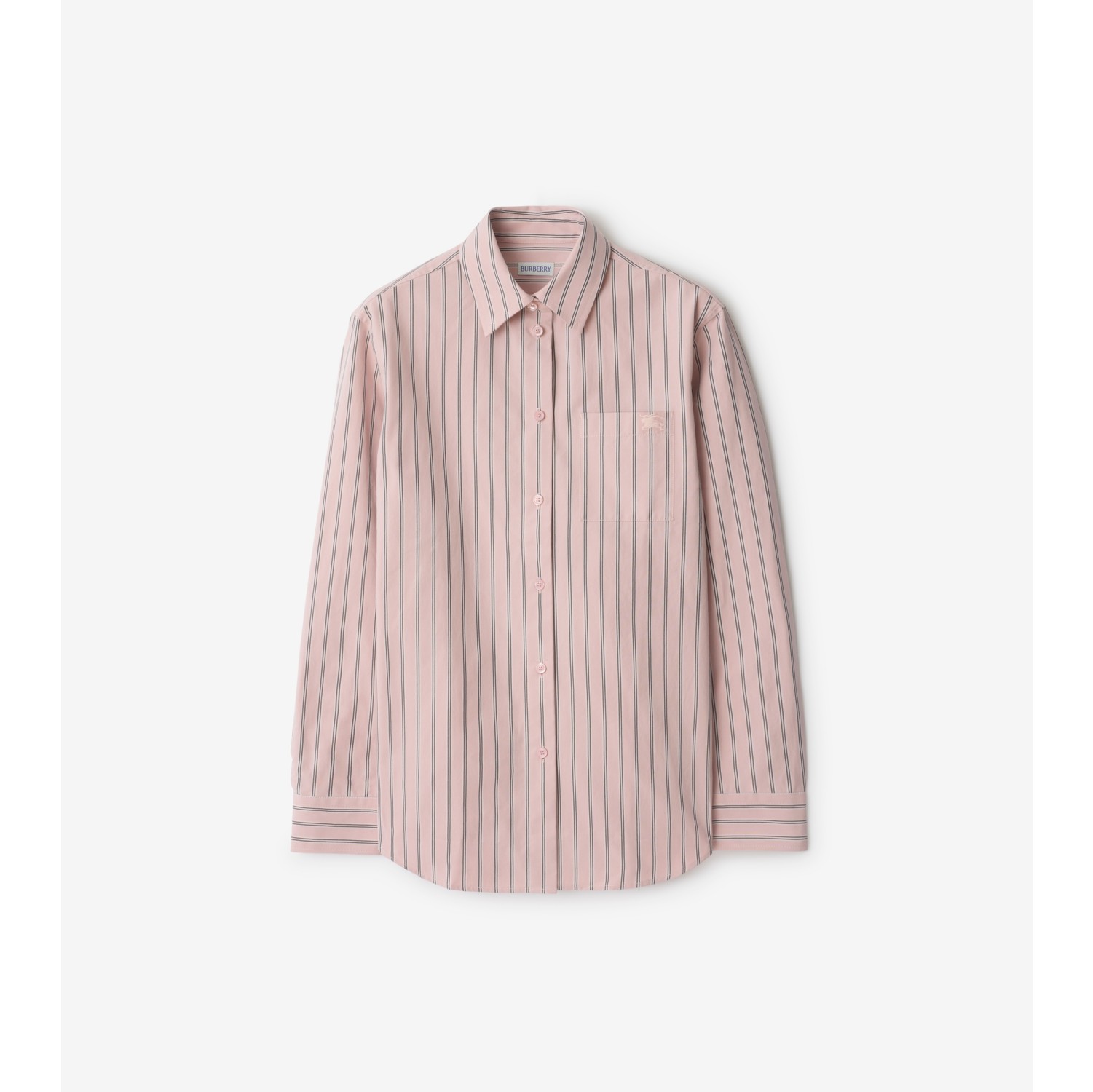 Regular Fit Striped Cotton Canvas Shirt