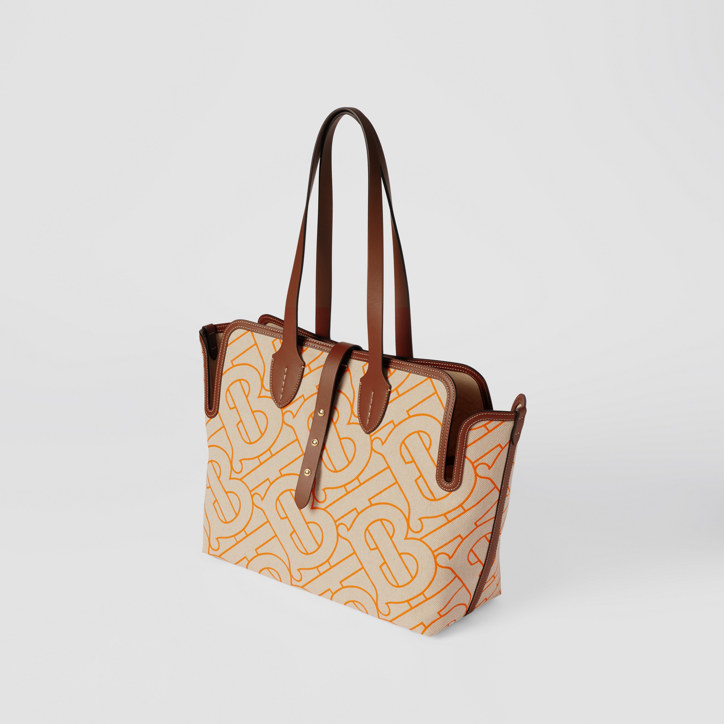 The Medium Soft Cotton Canvas Belt Bag in Natural/orange | Burberry United Kingdom