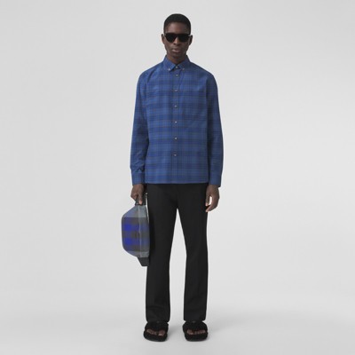 blue burberry button down
