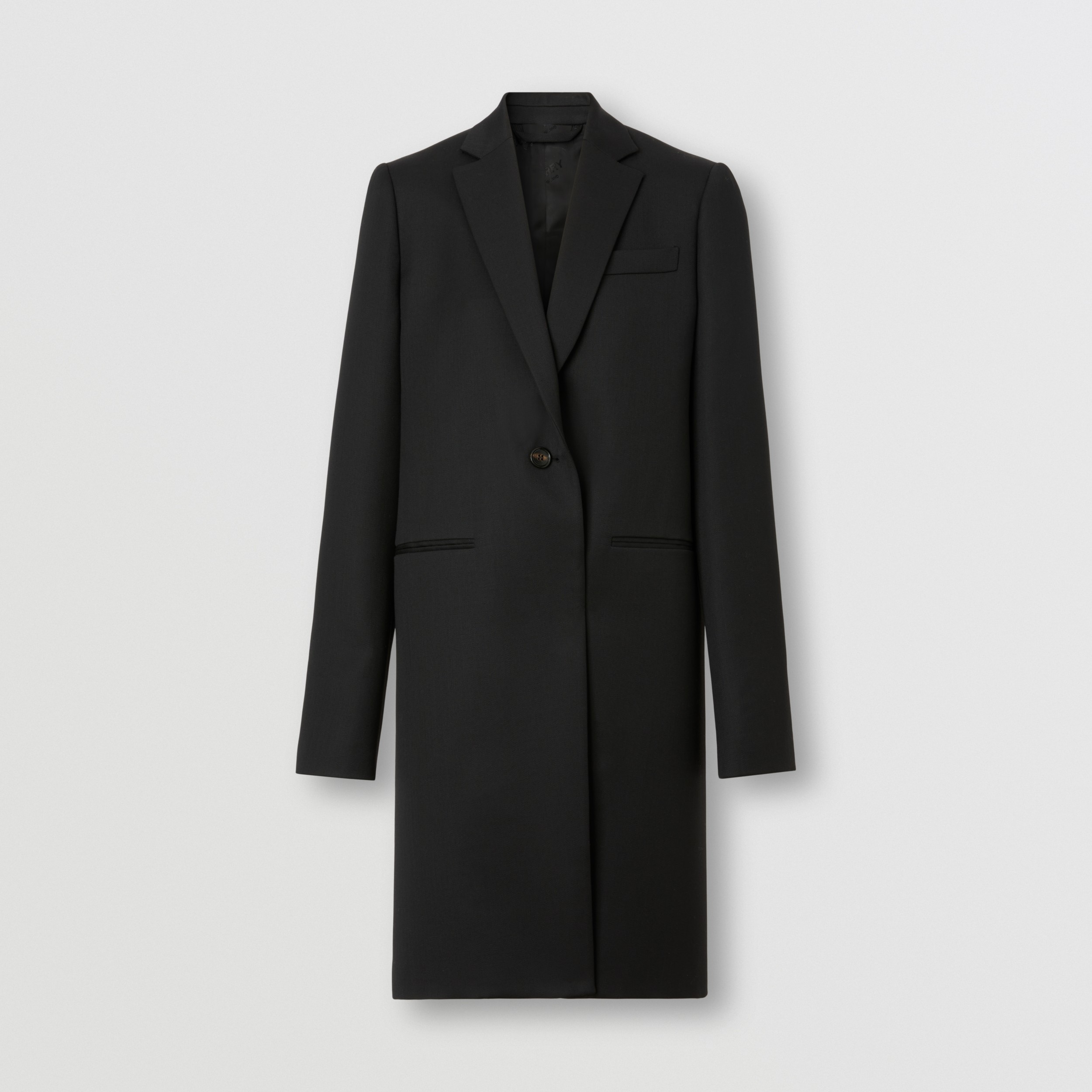 Wool Twill Tailored Coat in Black Women Burberry® Official