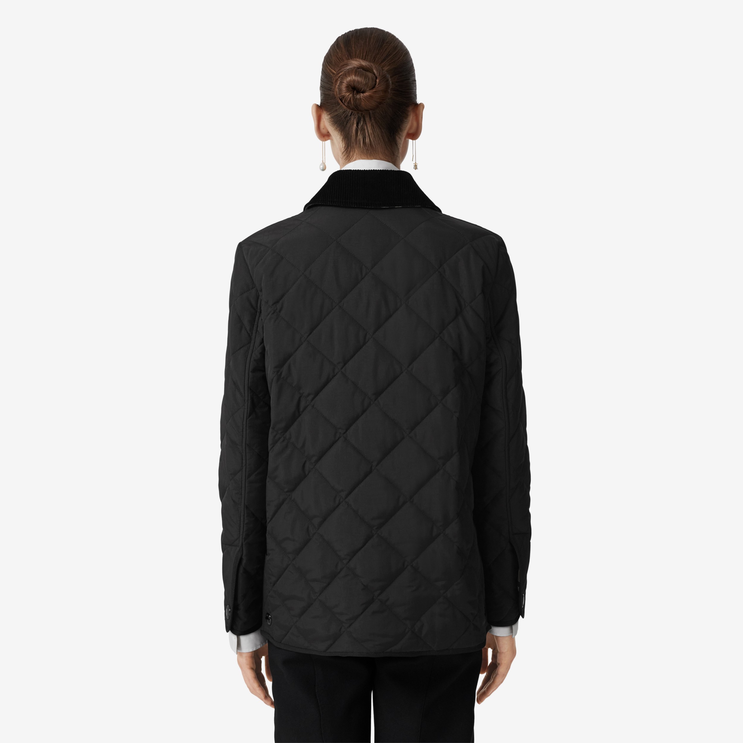 Diamond Quilted Thermoregulated Barn Jacket in Black - Women | Burberry®  Official
