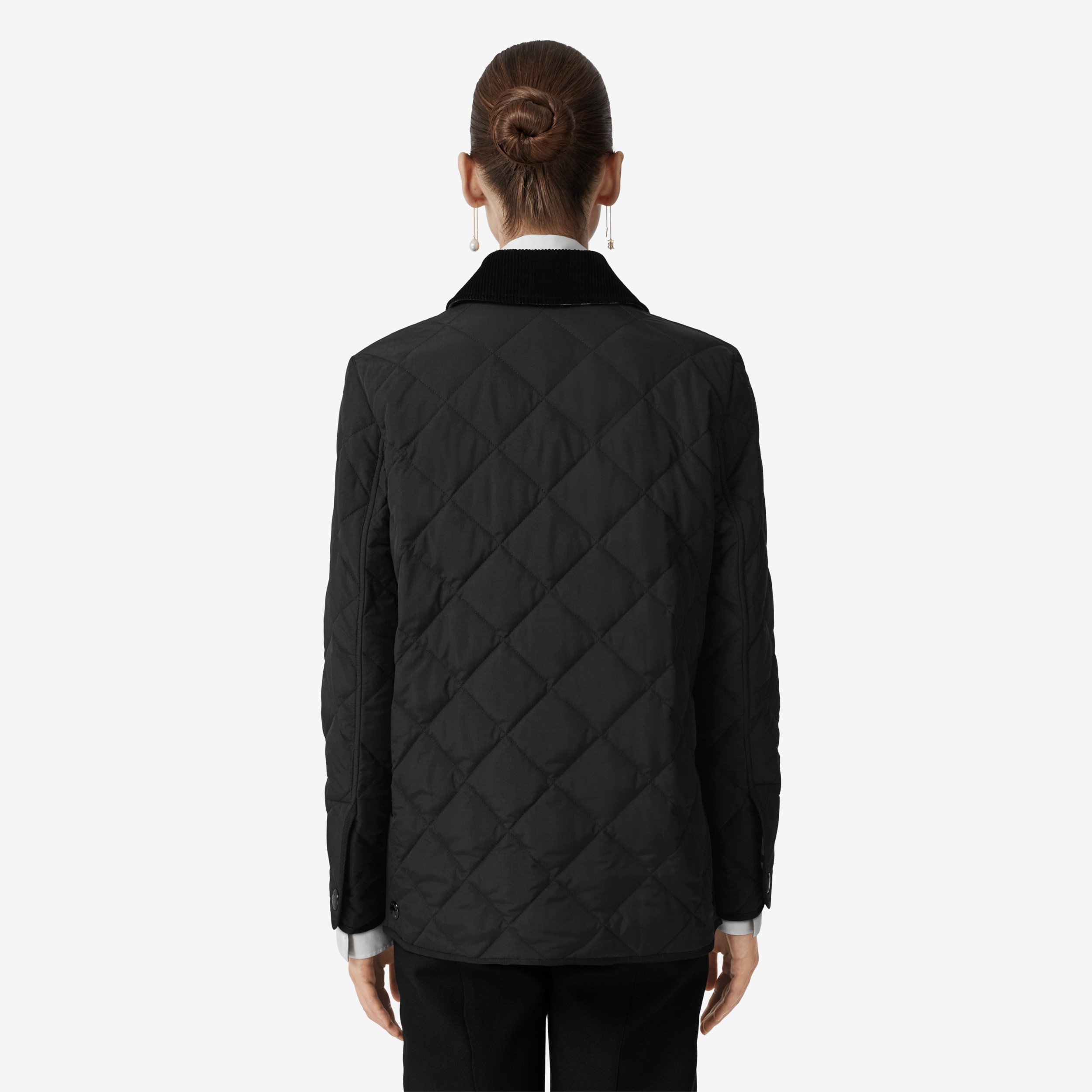 Diamond Quilted Thermoregulated Barn Jacket in Black Women Burberry
