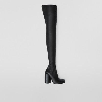 Leather Over-the-knee Sock Boots