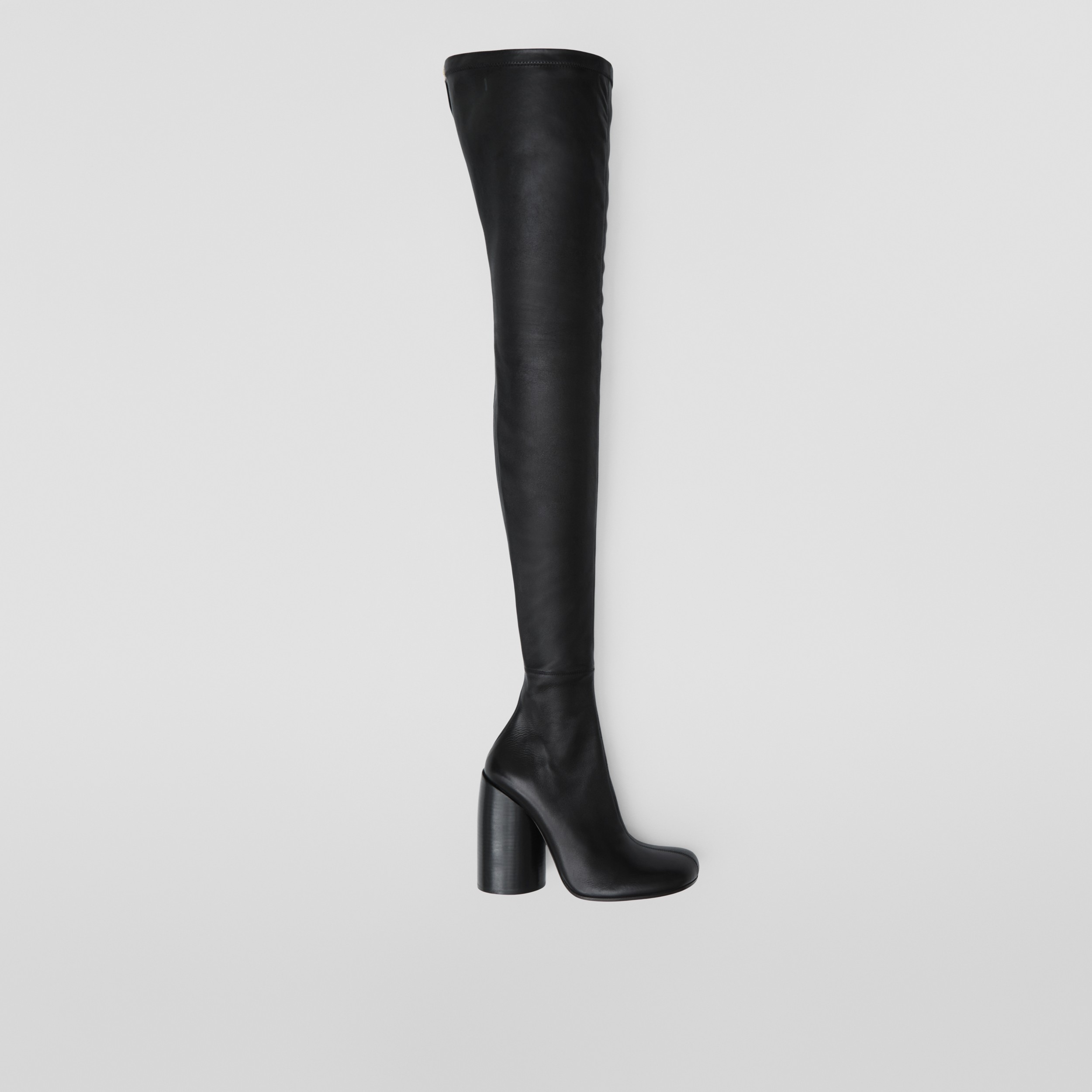 Leather Over-the-knee Sock Boots in Black | Burberry® Official - 1
