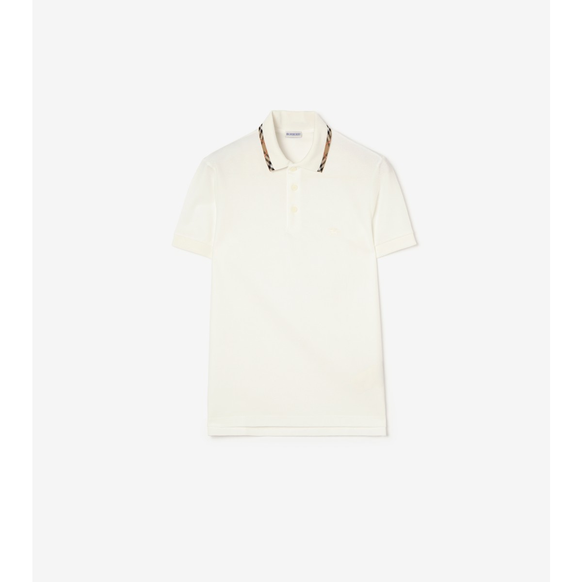  Check Trim Cotton Polo Shirt