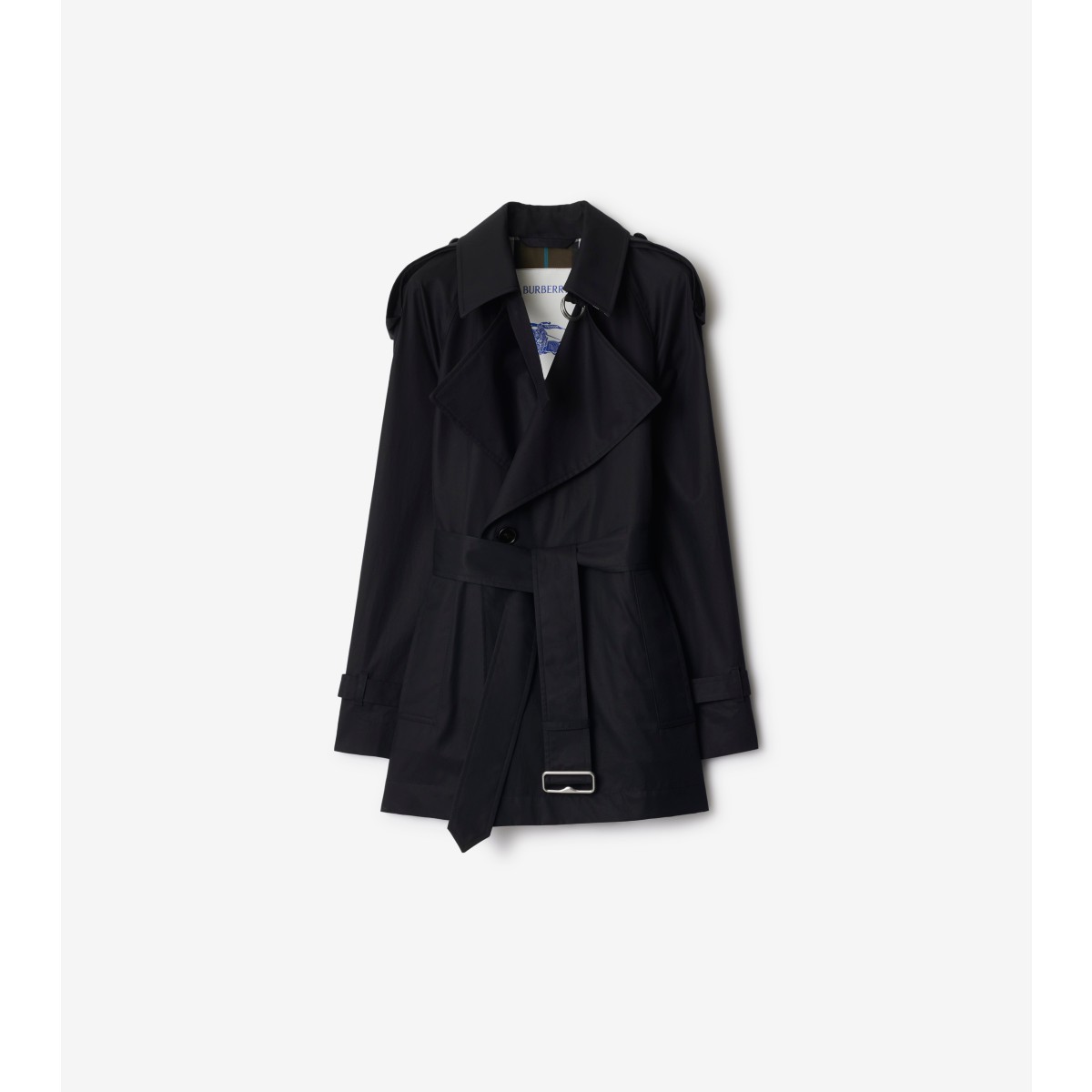 Shop Burberry Gabardine Trench Jacket In Black