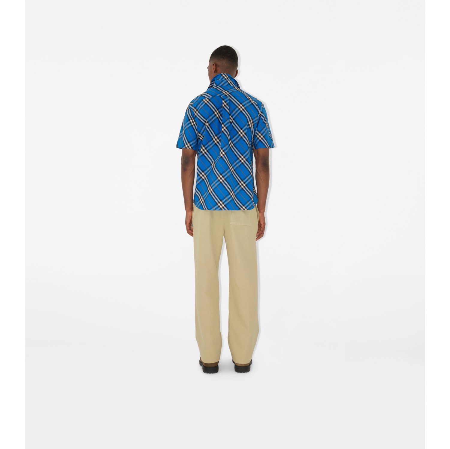 Chemise droite en coton Check