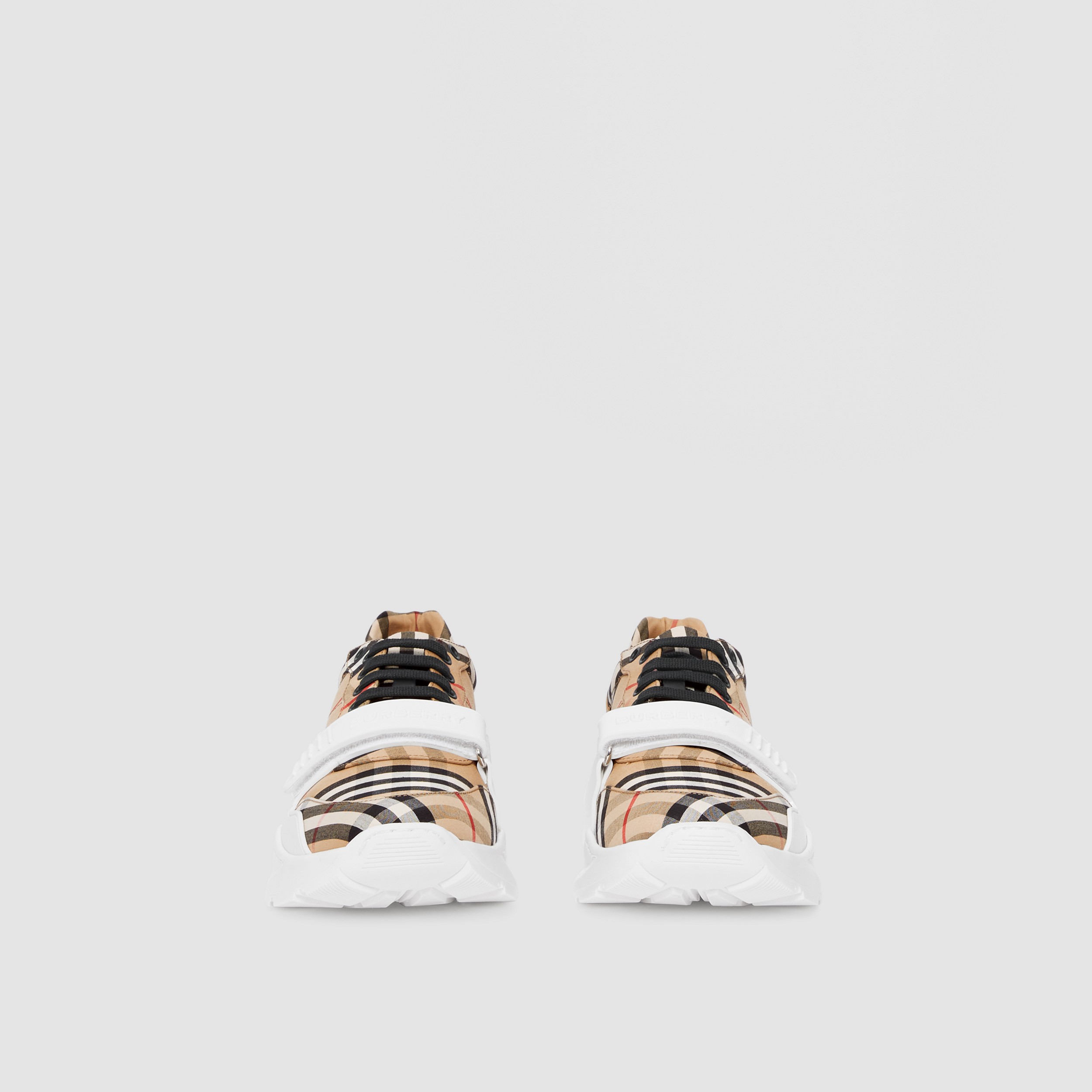 Vintage Check Cotton Sneakers in Archive Beige | Burberry® Official - 4