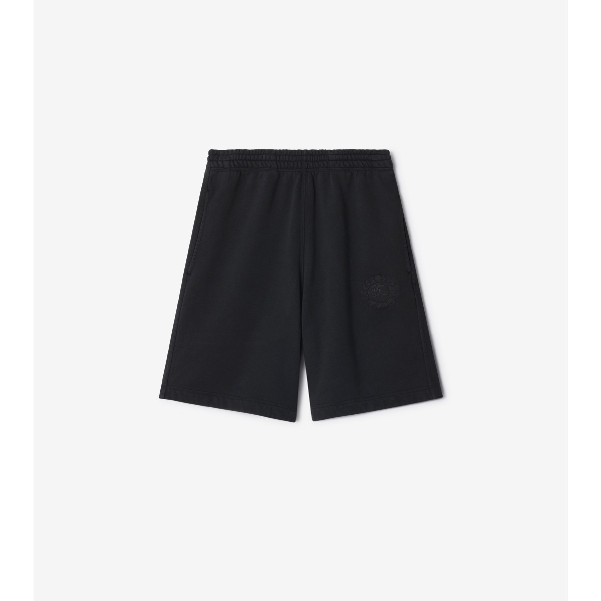 Shop Burberry Ekd Cotton Shorts In Black