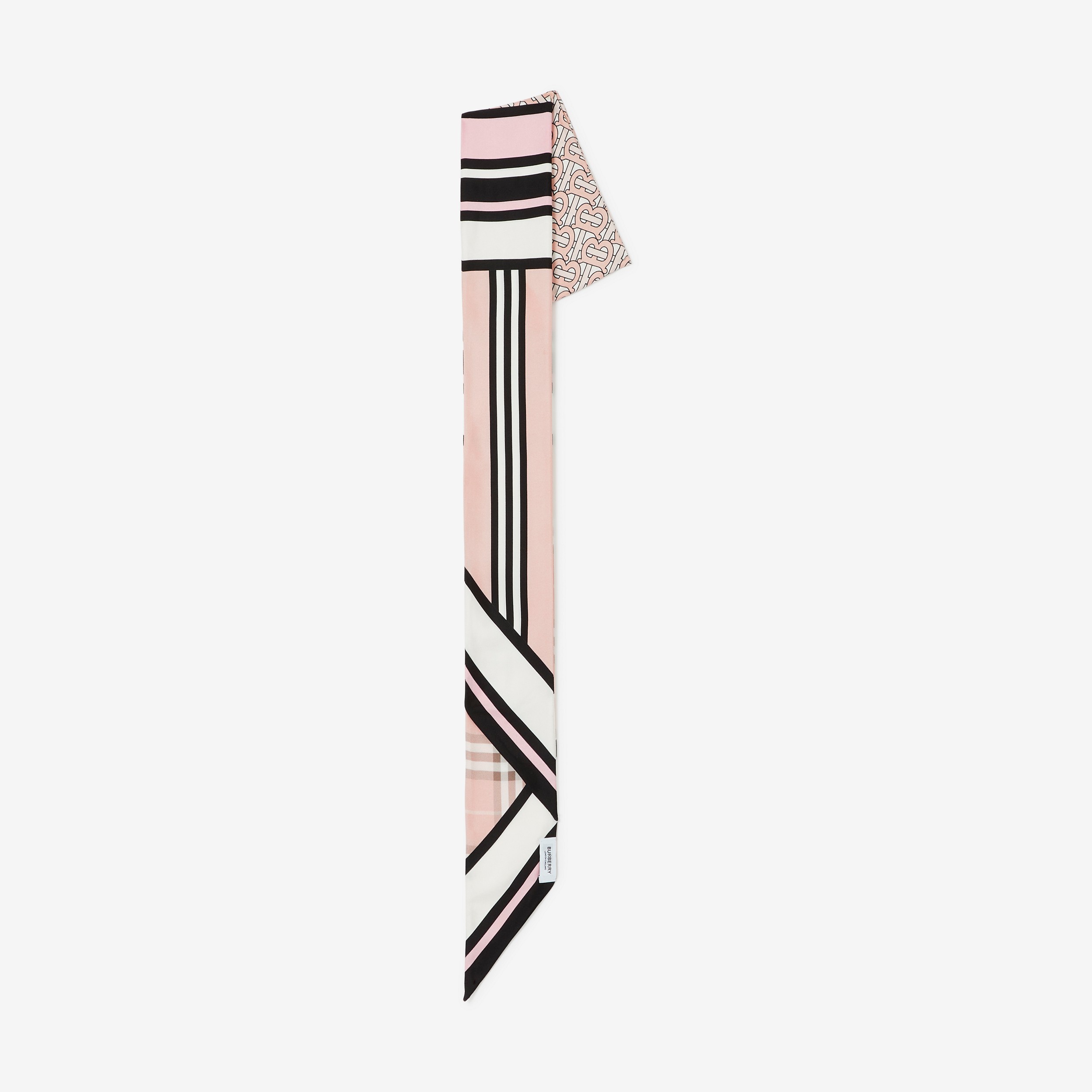 Montage Print Silk Skinny Scarf in Blush - Women | Burberry® Official - 2