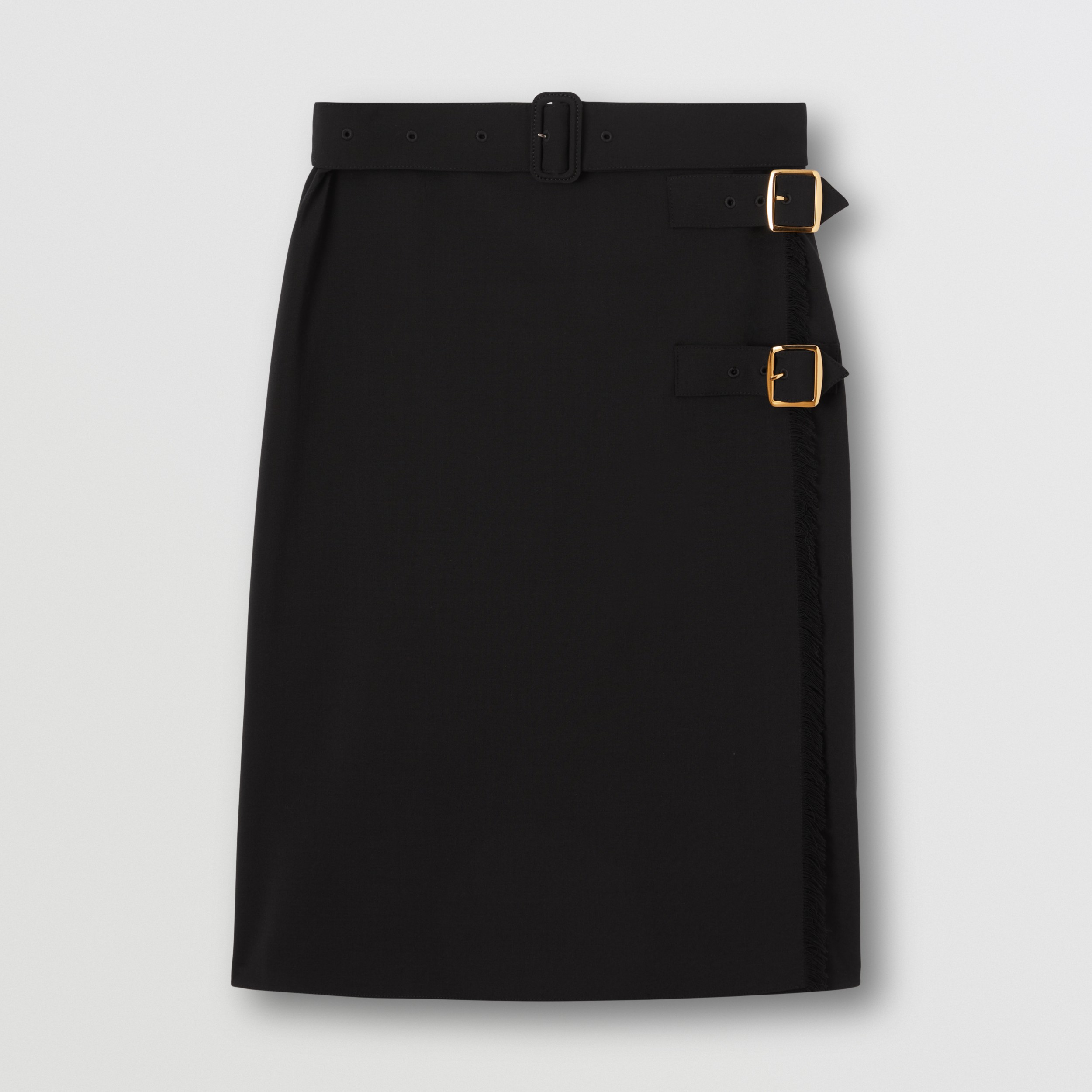 亚洲版型羊毛混纺苏格兰半裙 (黑色) | Burberry® 博柏利官网 - 1