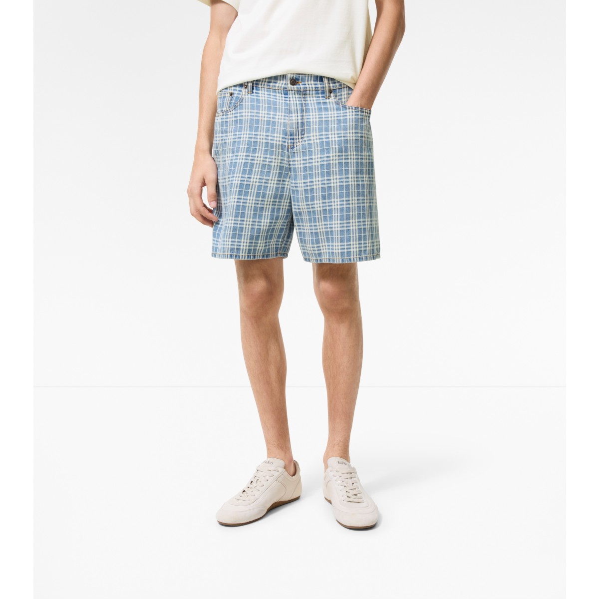  Check Denim Shorts