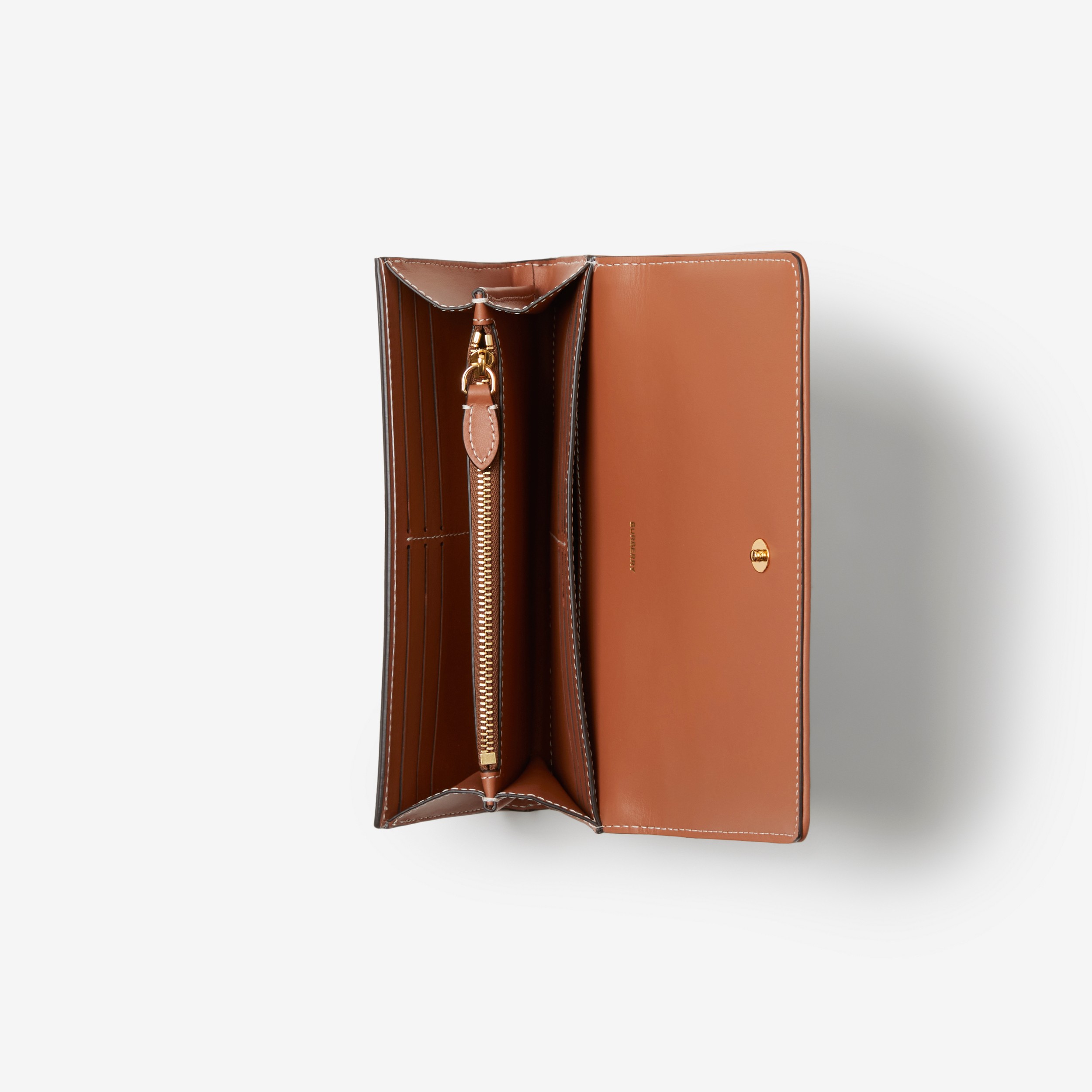 Brieftasche im Kontinentalformat aus Check-Gewebe und Leder (Vintage-beige) - Damen | Burberry® - 4