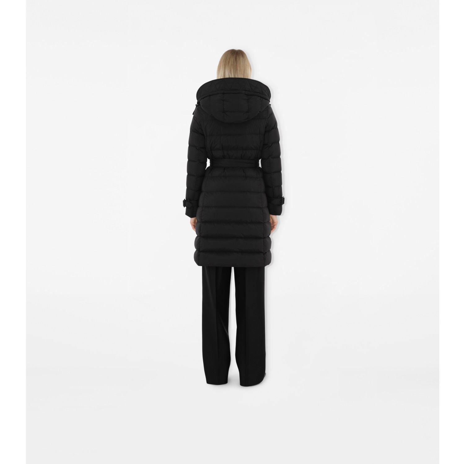 Mid-length Nylon Puffer Coat in Black - Women | Burberry® Official