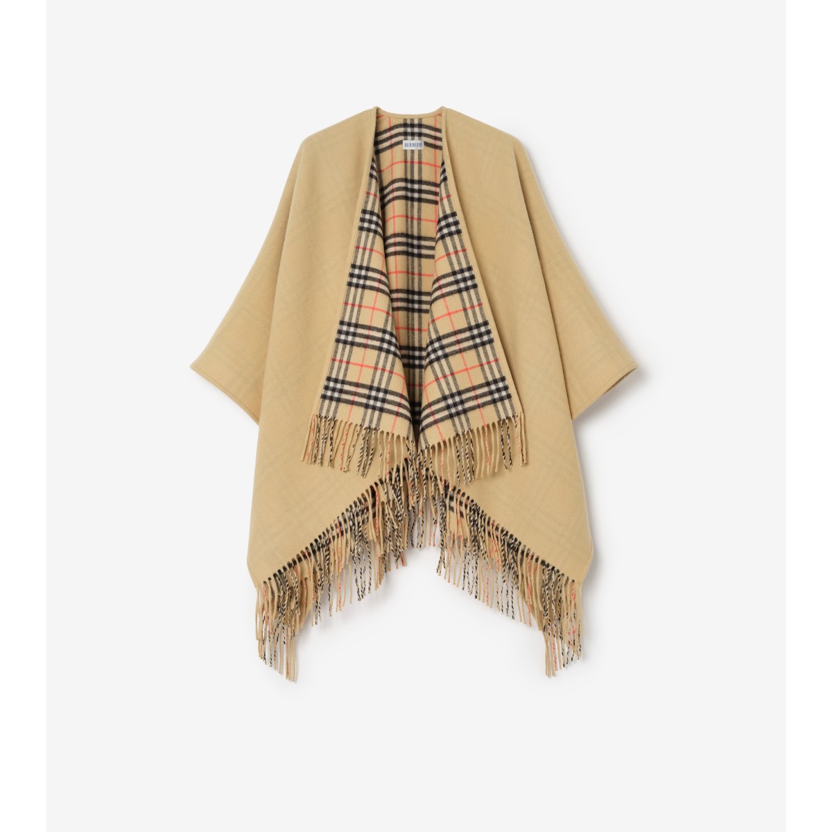  Check Reversible Wool Cape