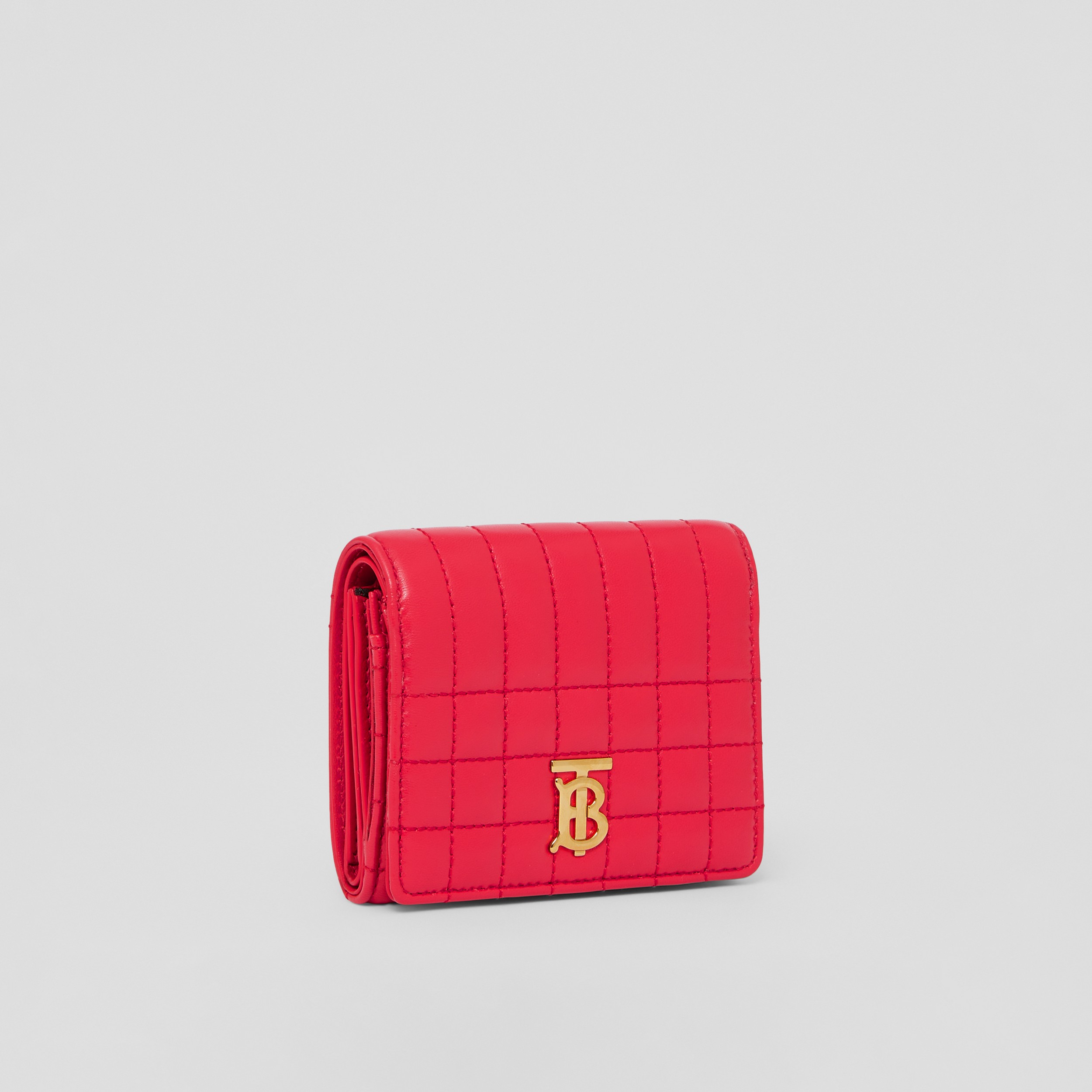 Quilted Leather Small Lola Folding Wallet in Bright Red - Women | Burberry® Official - 4