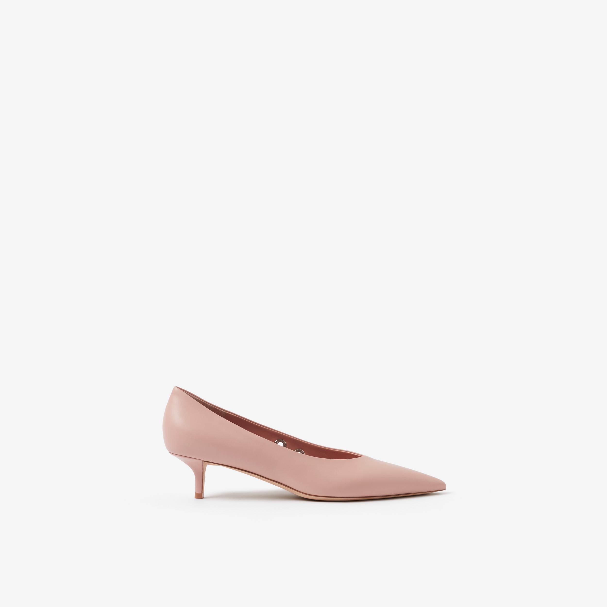 Eyelet Detail Leather Point-toe Pumps in Dusky Pink - Women | Burberry® Official - 1