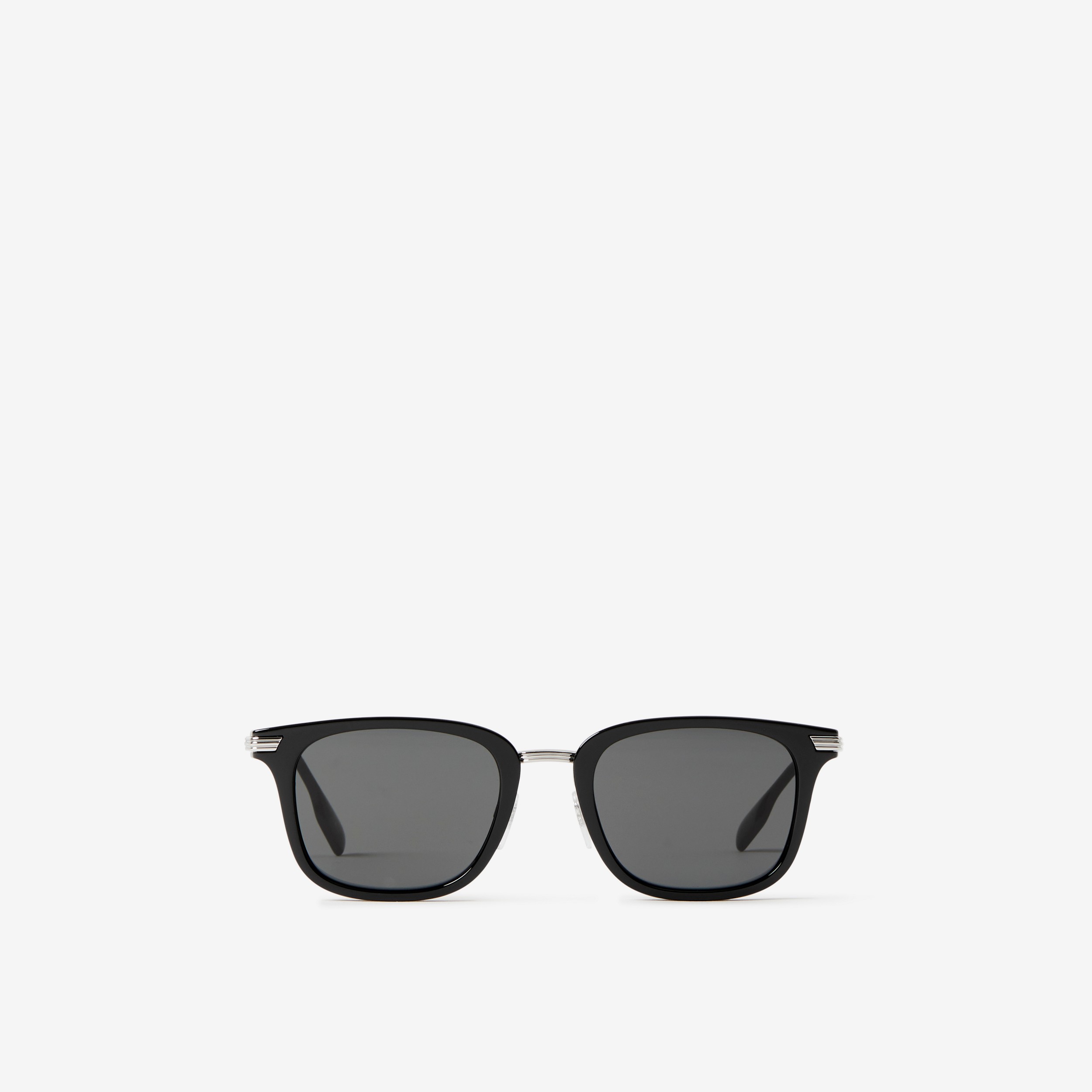 方框太阳眼镜 (黑色 / 钯金色) | Burberry® 博柏利官网 - 1