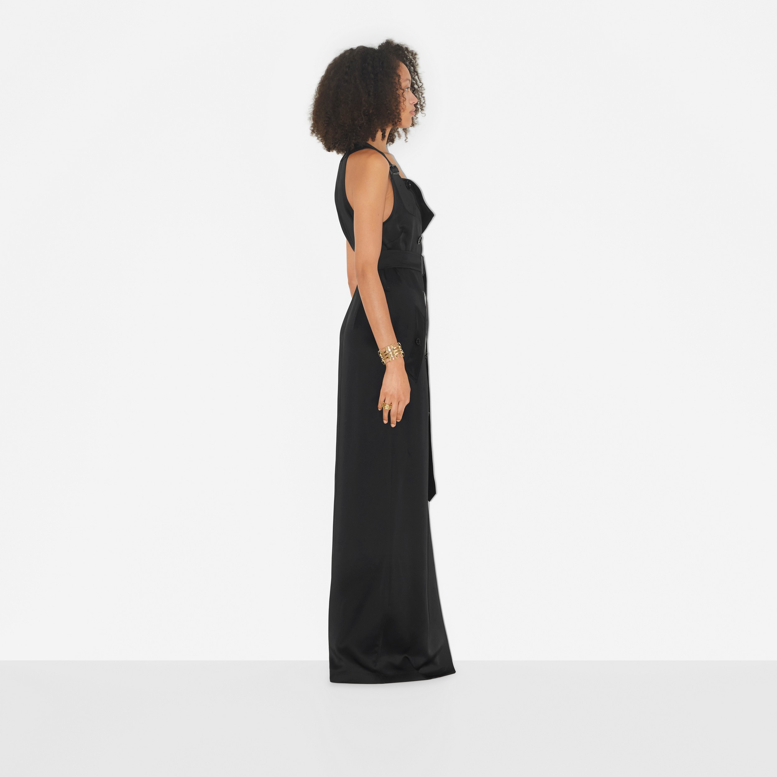 슬리브리스 새틴 트렌치 드레스 (블랙) - 여성 | Burberry® - 3