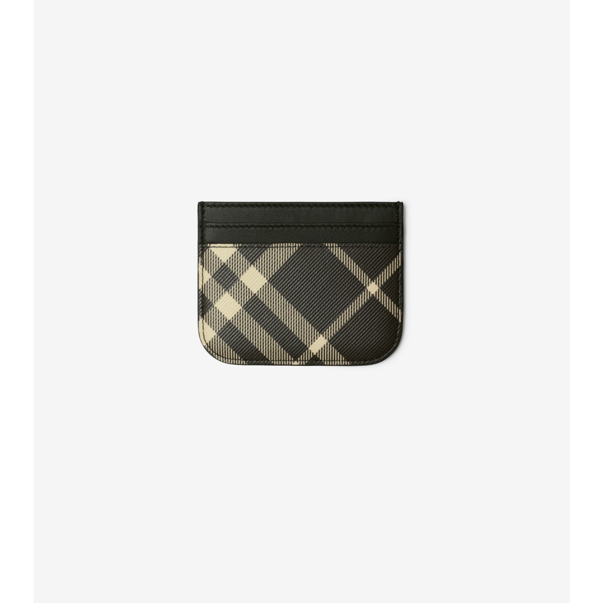 Shop Burberry Check Card Case In Black/calico