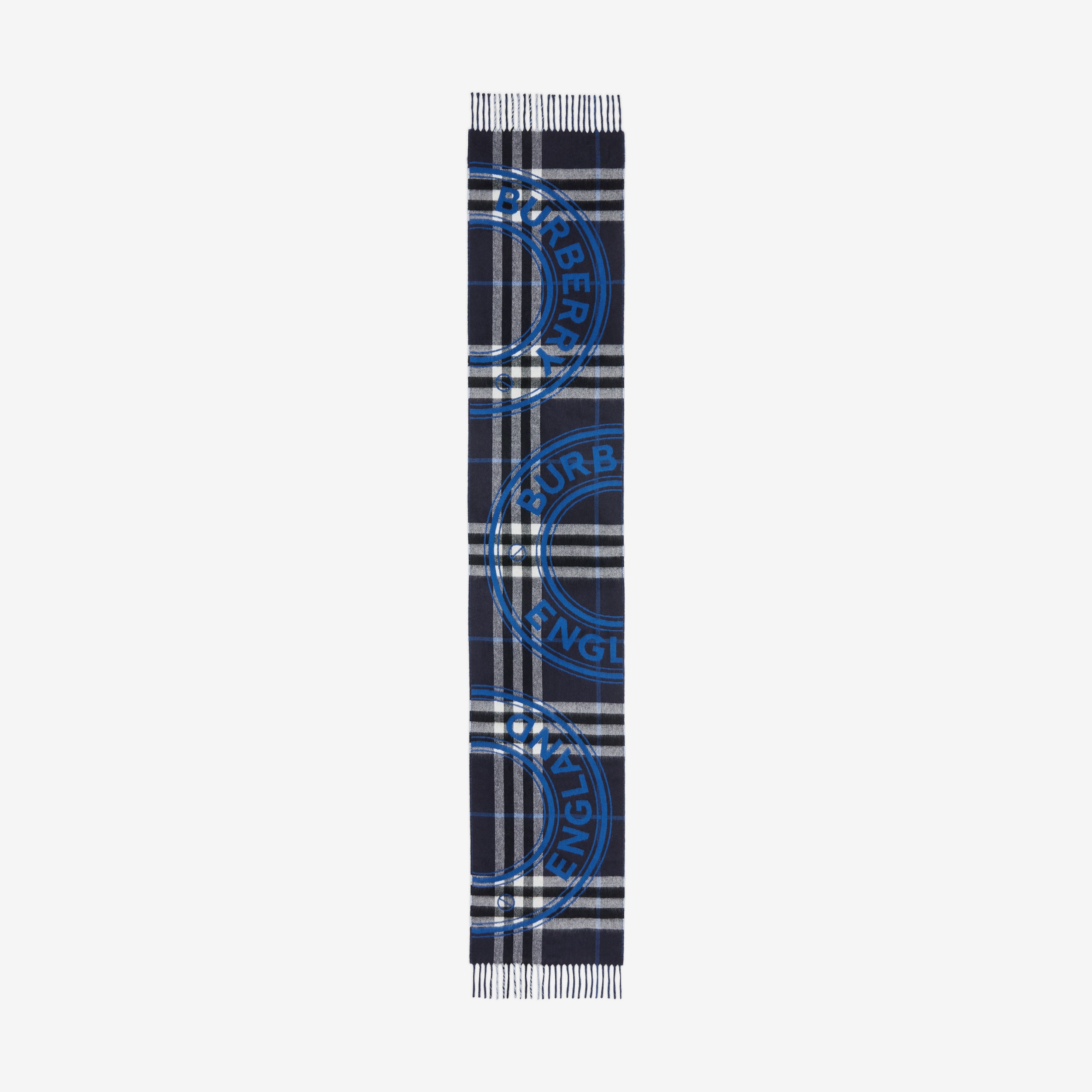 Cachecol de cashmere com estampa de montagem (Azul Grafite Escuro) | Burberry® oficial - 3