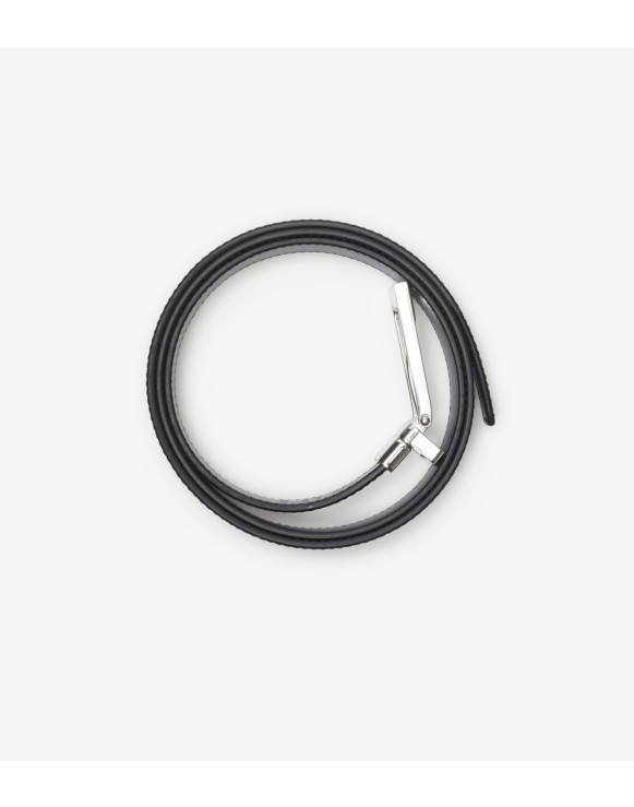 Check and Leather Reversible Belt