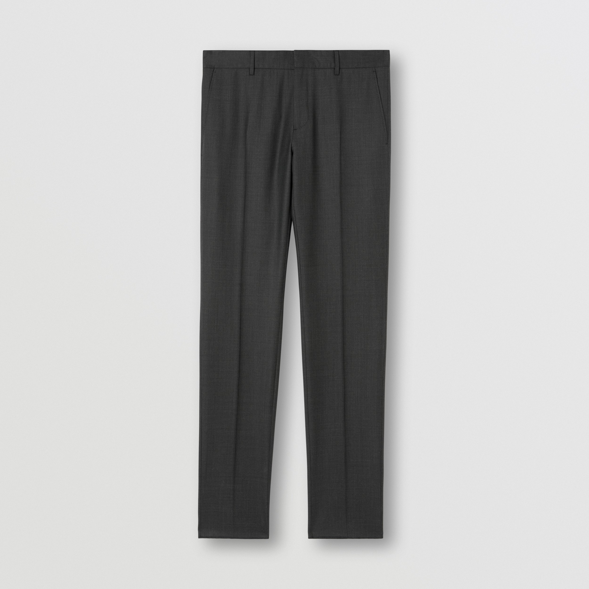 Slim Fit Wool Trousers in Charcoal - Men | Burberry® Official - 4