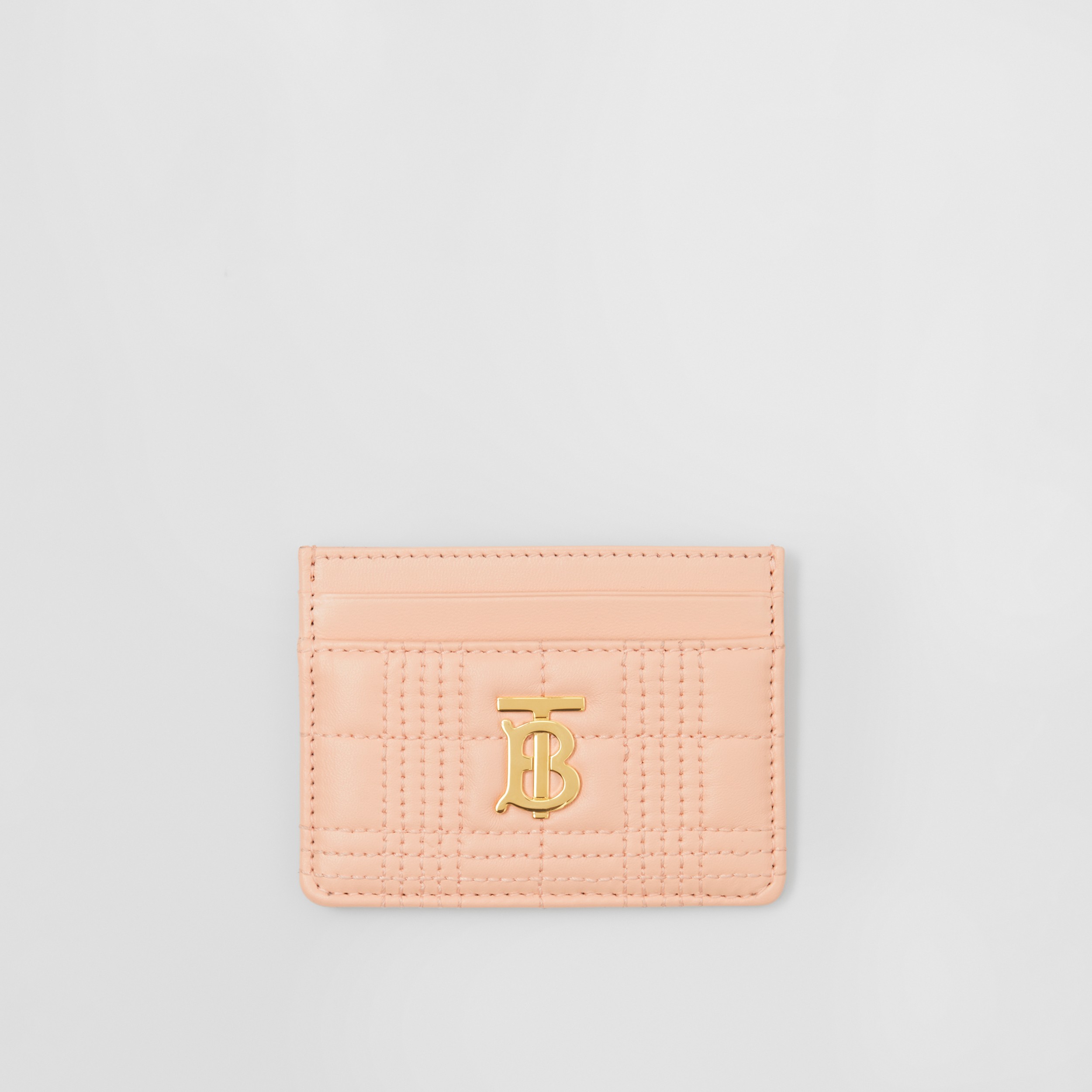 Quilted Lambskin Lola Card Case in Peach Pink - Women | Burberry® Official - 1