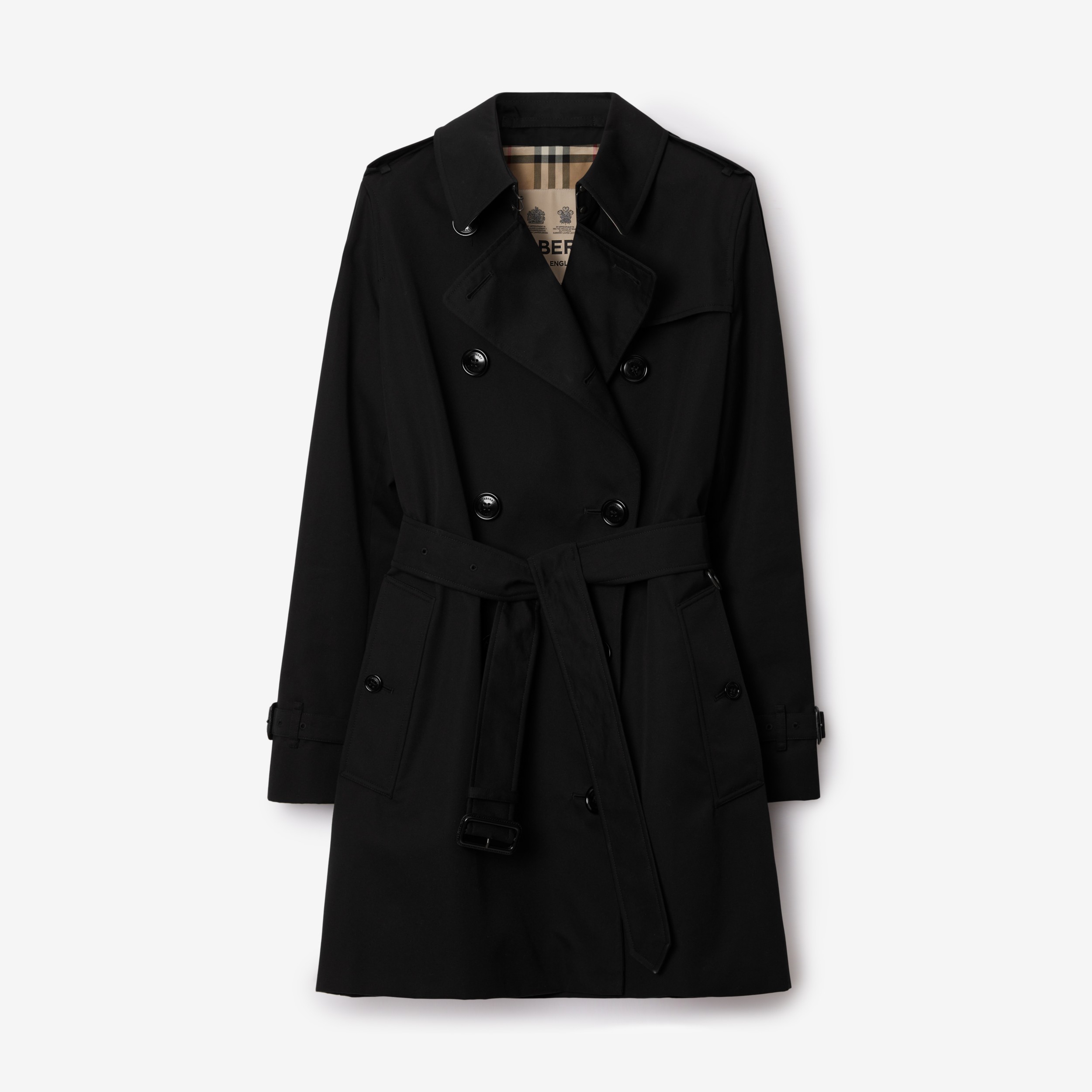 Short Kensington Heritage Trench Coat in Black - Women | Burberry® Official