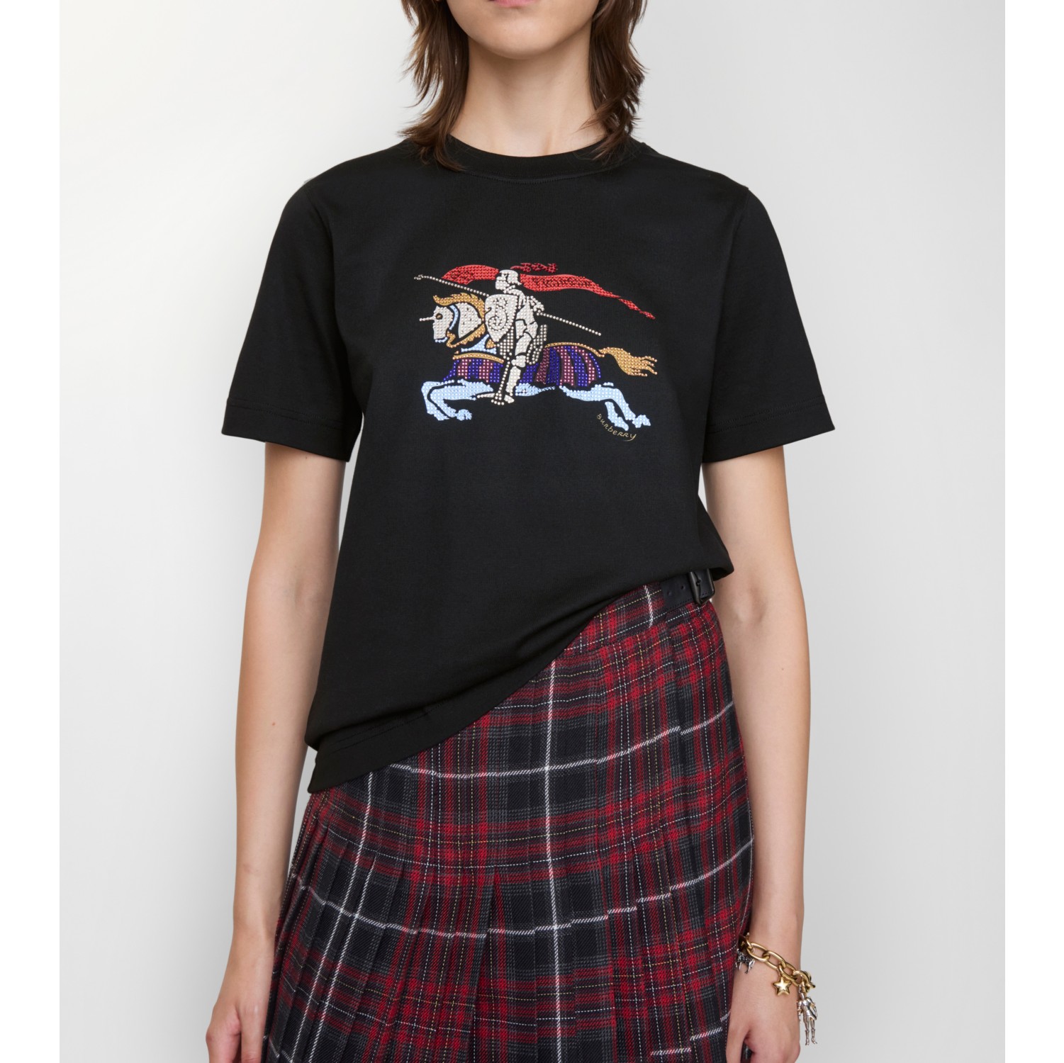 Crystal EKD Cotton T-shirt in Black - Women | Burberry® Official