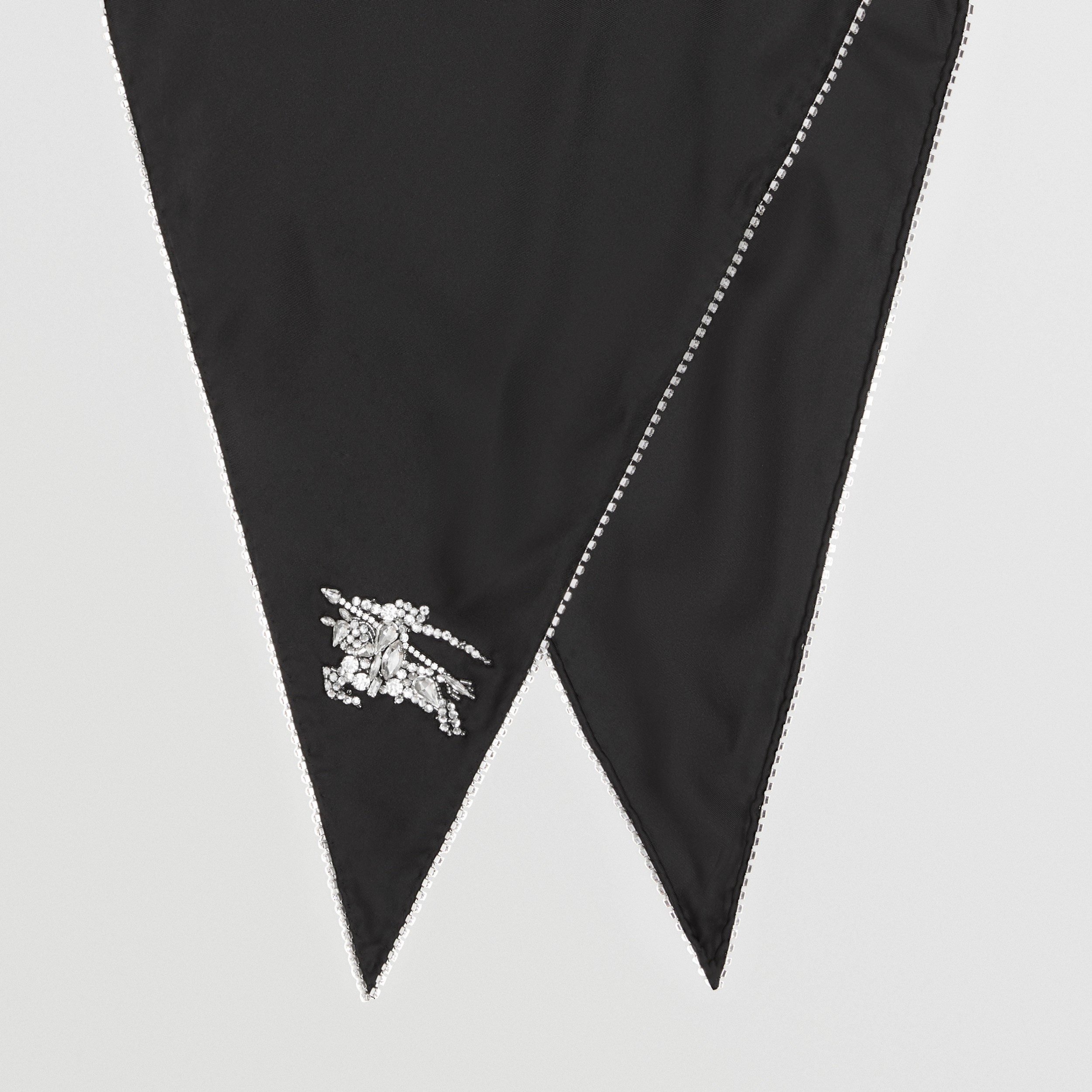 人造水晶马术骑士设计菱形丝巾 (黑色) | Burberry® 博柏利官网 - 4