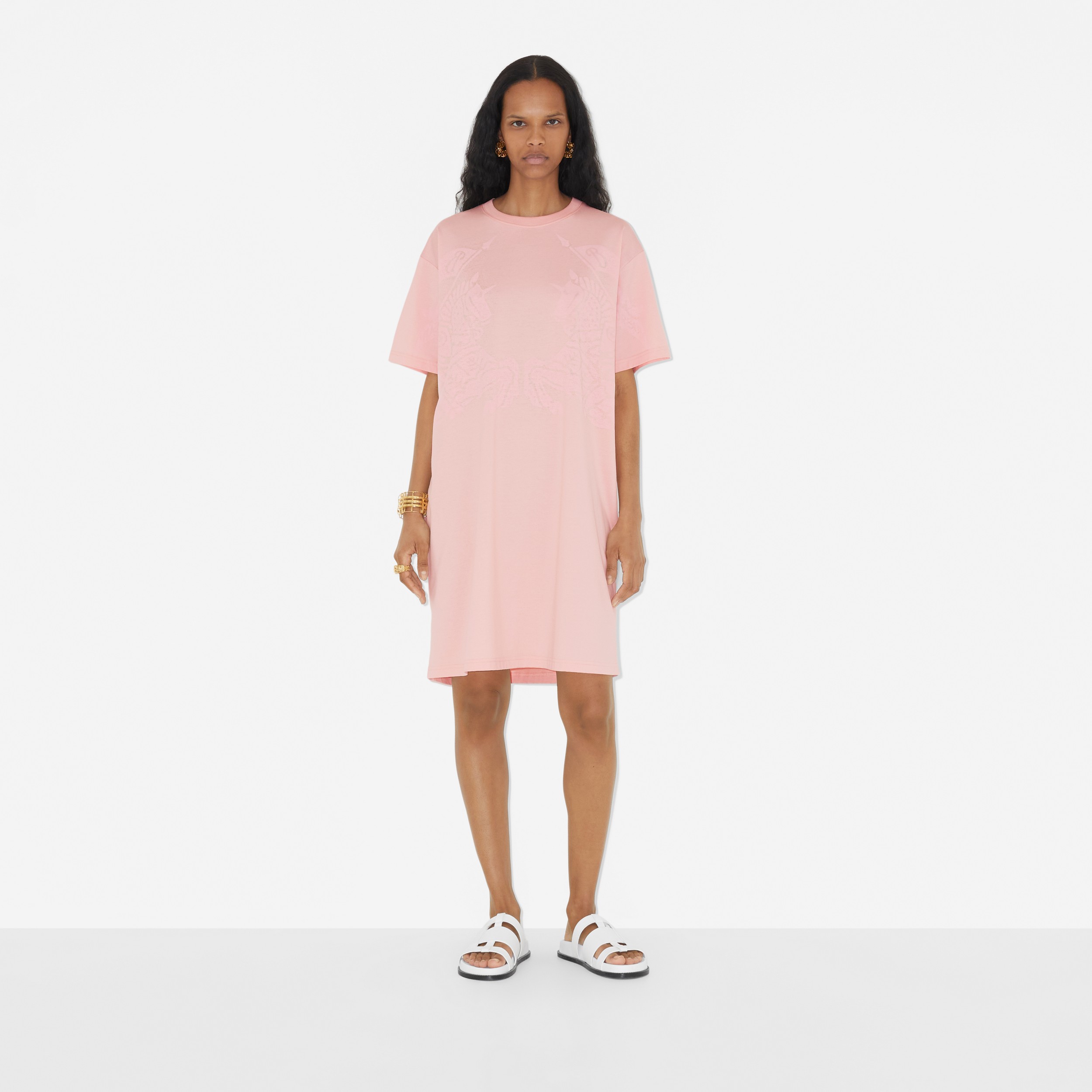 EKD 코튼 티셔츠 드레스 (소프트 블로섬) - 여성 | Burberry® - 2