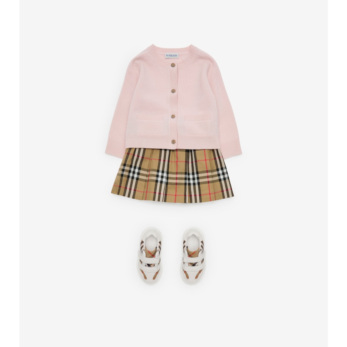  Check Pleated Cotton Skirt