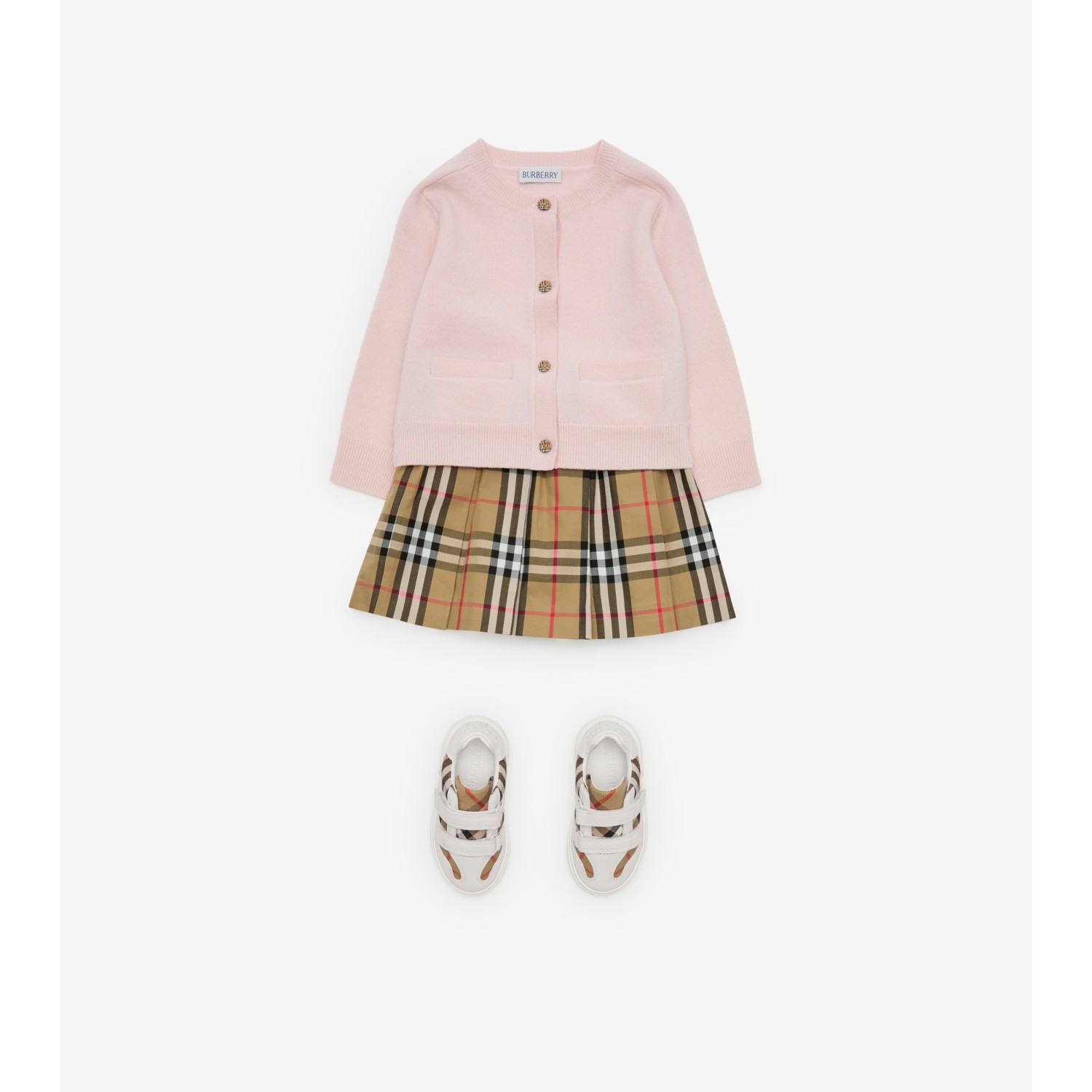 Pleated Check Cotton Skirt - thumbnail 2