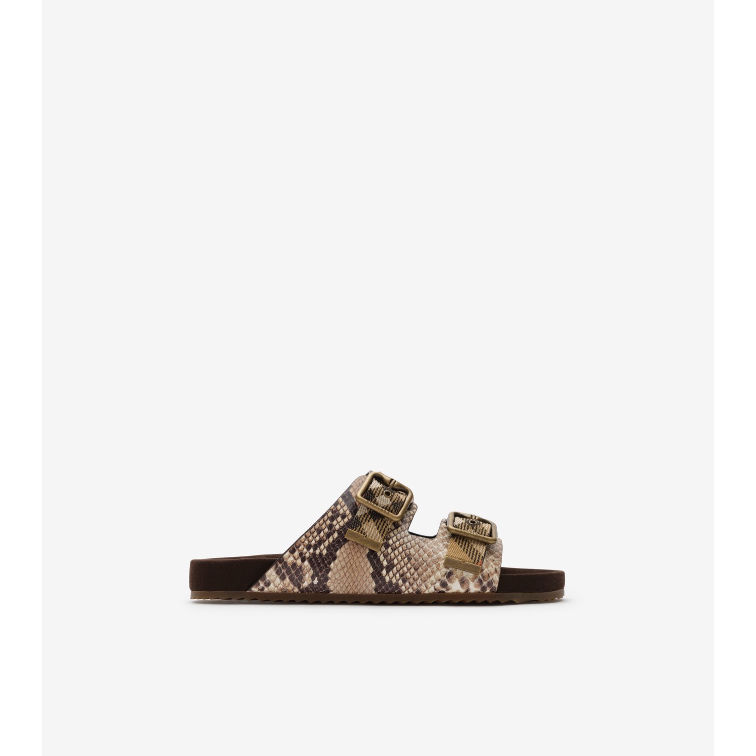 Python-print Leather Urchin Sandals​
