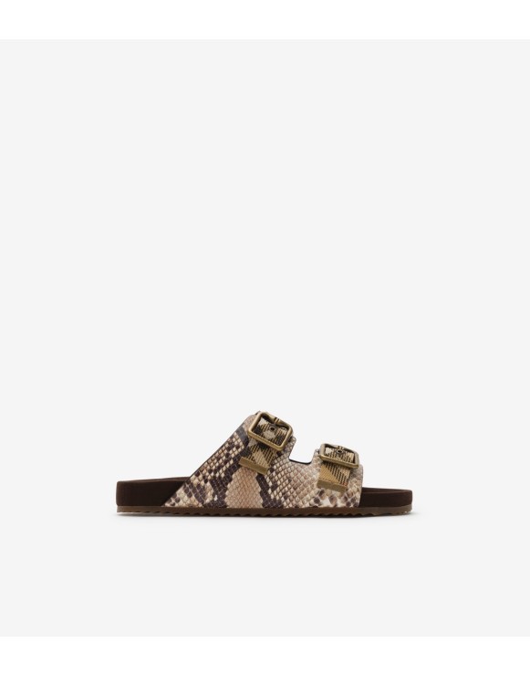 Python-print Leather Urchin Sandals​