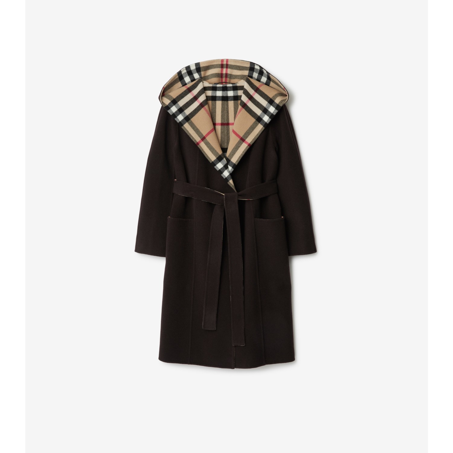 Wool Wrap Coat in Dark Otter/archive Beige - Women | Burberry® Official