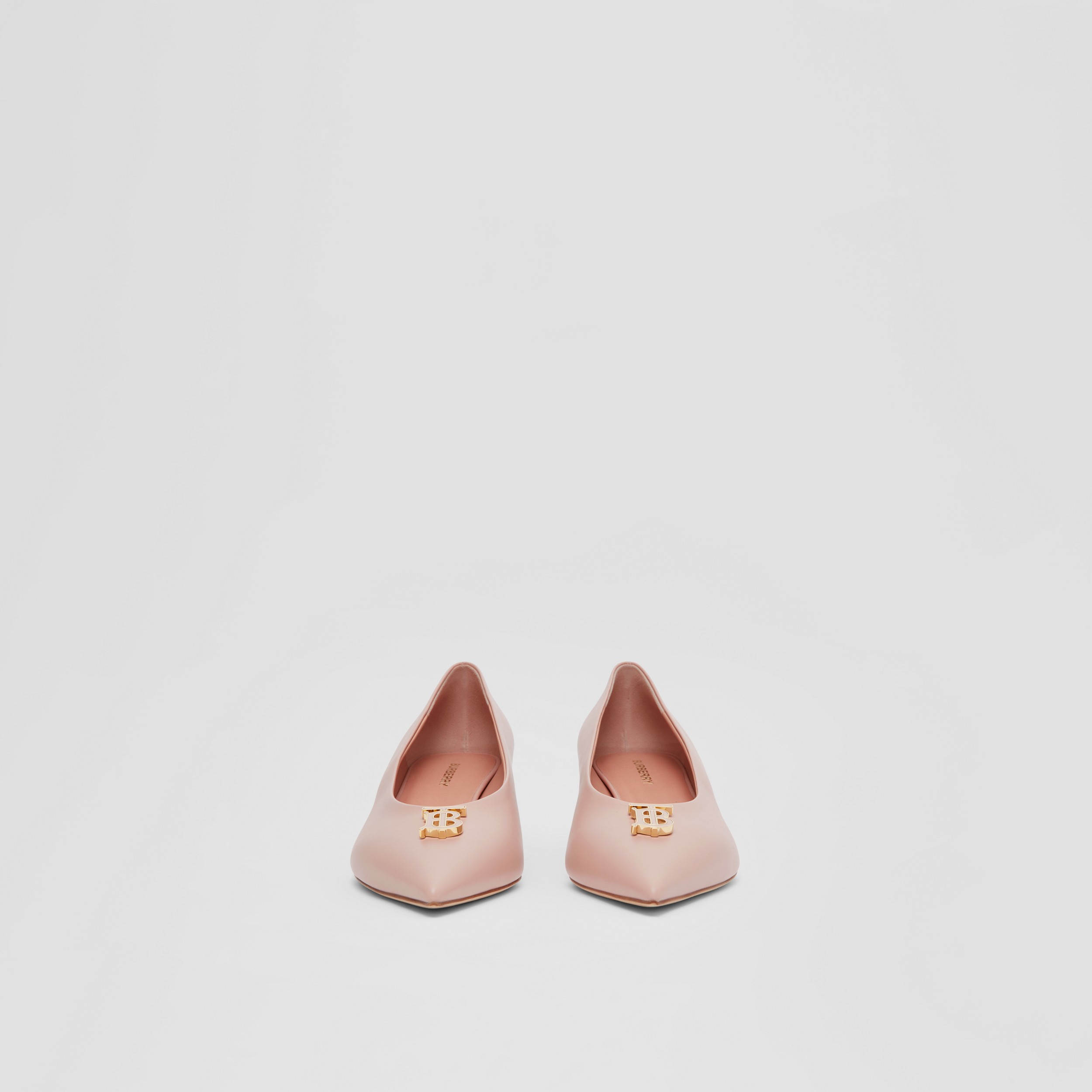 Zapatos de tacón en piel con monograma y puntera en pico (Rosado Violáceo) - Mujer | Burberry® oficial - 4