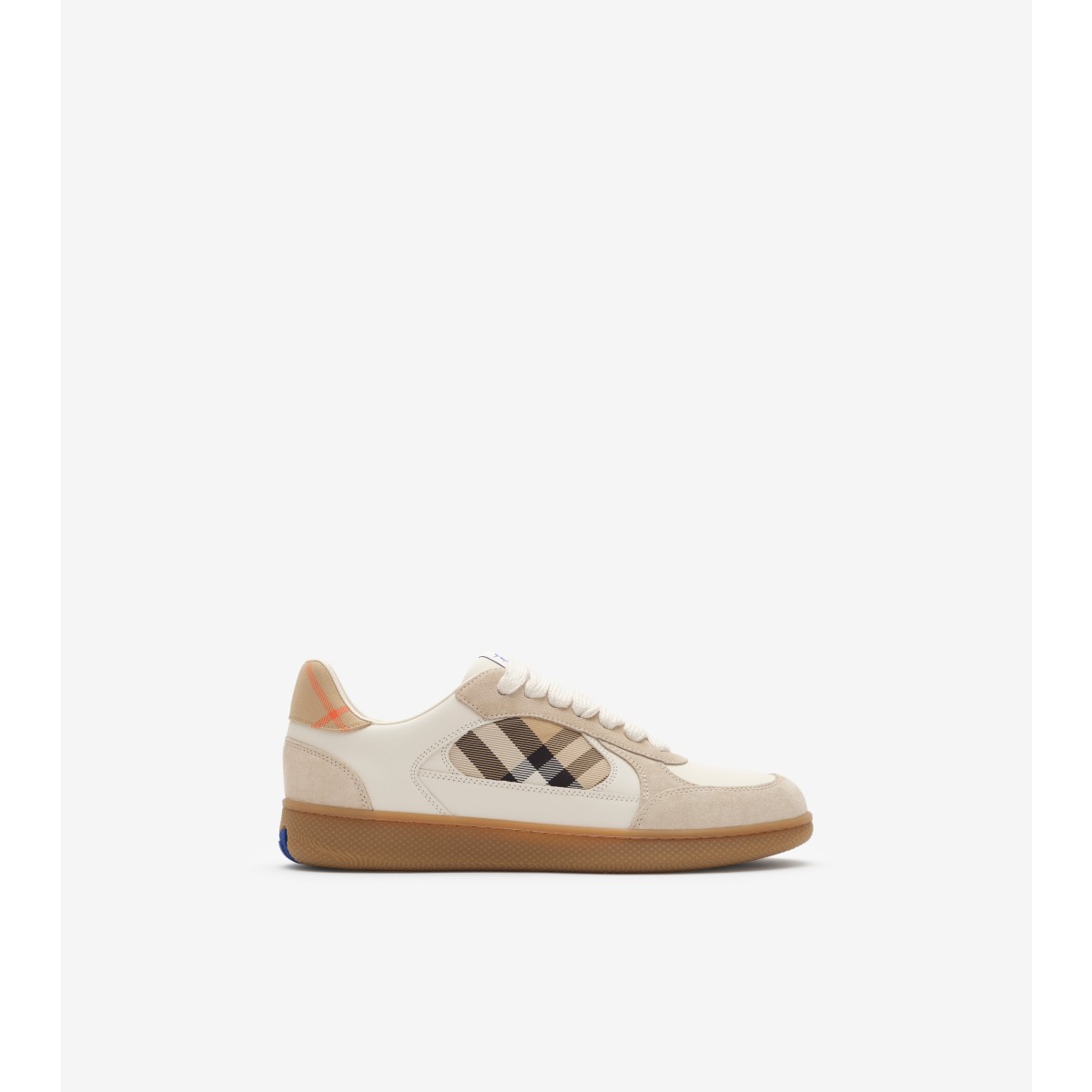  Check Leather, Suede and Terrace Sneakers
