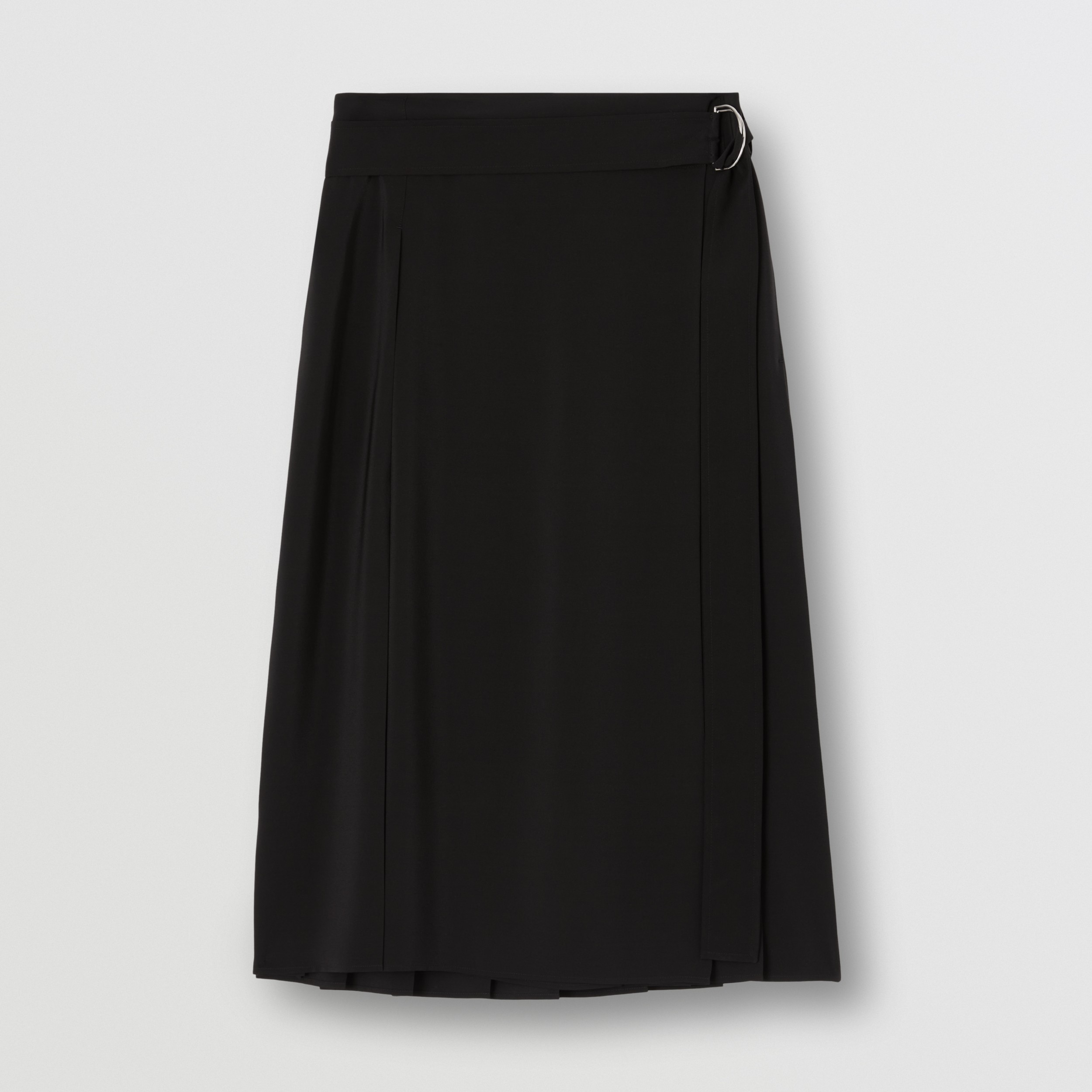 Custom Fit D-ring Detail Silk Pleated Skirt in Black - Women | Burberry®  Official